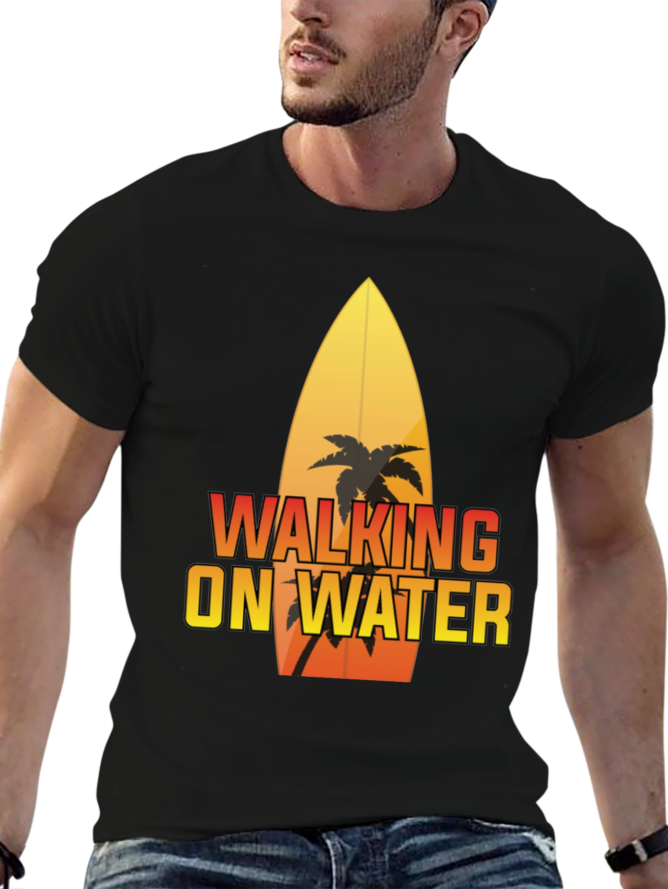 Walking on Water Surfboard Graphic Tee