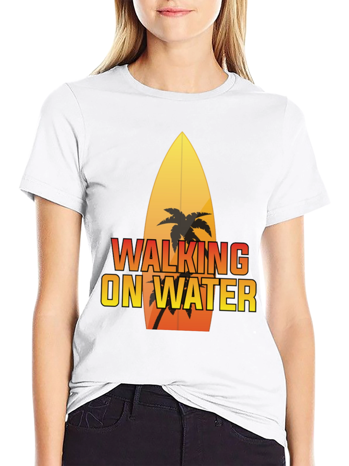 Walking on Water Surfboard Graphic Tee