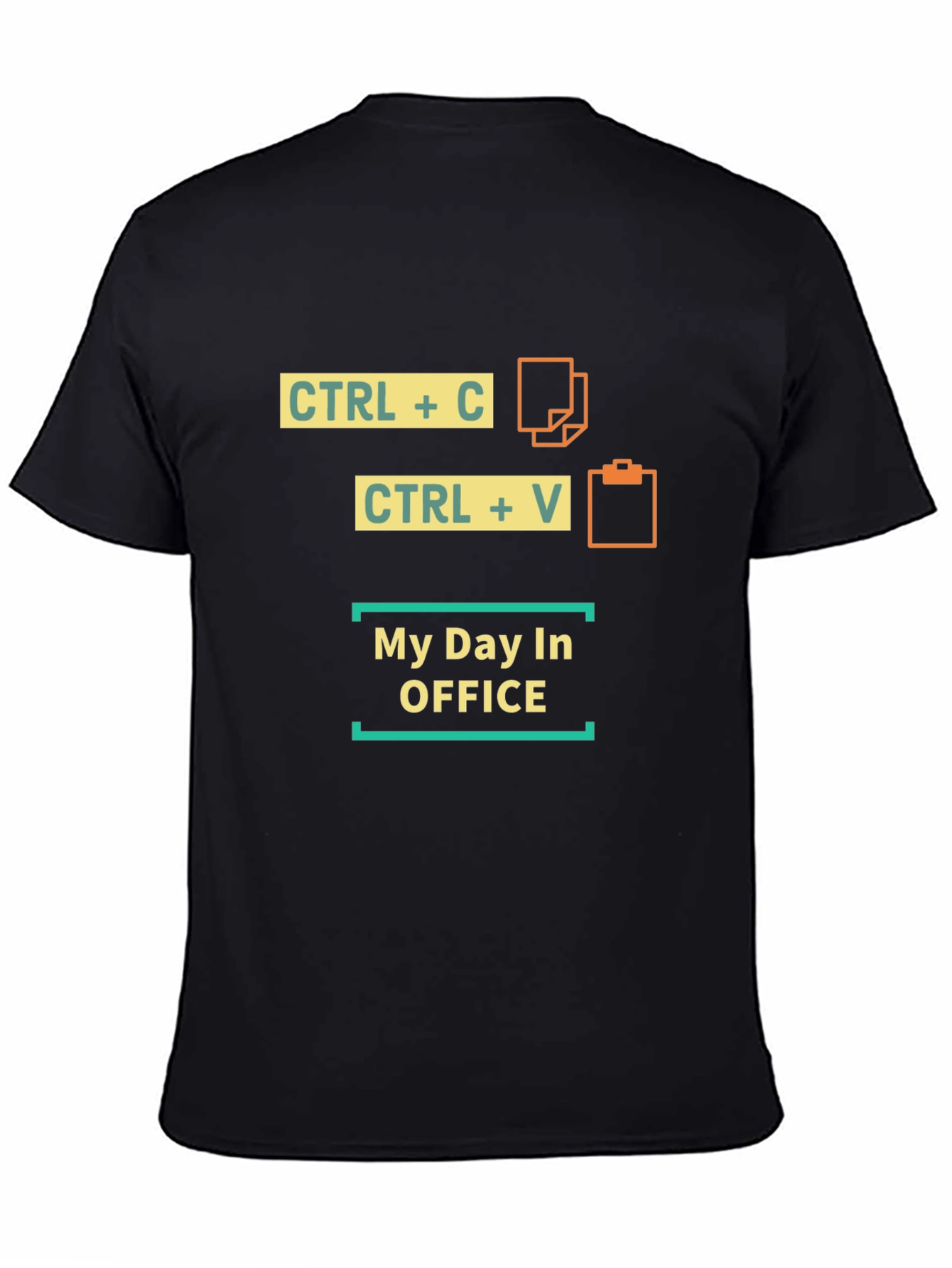 Copy Paste My Day in Office Black T-Shirt