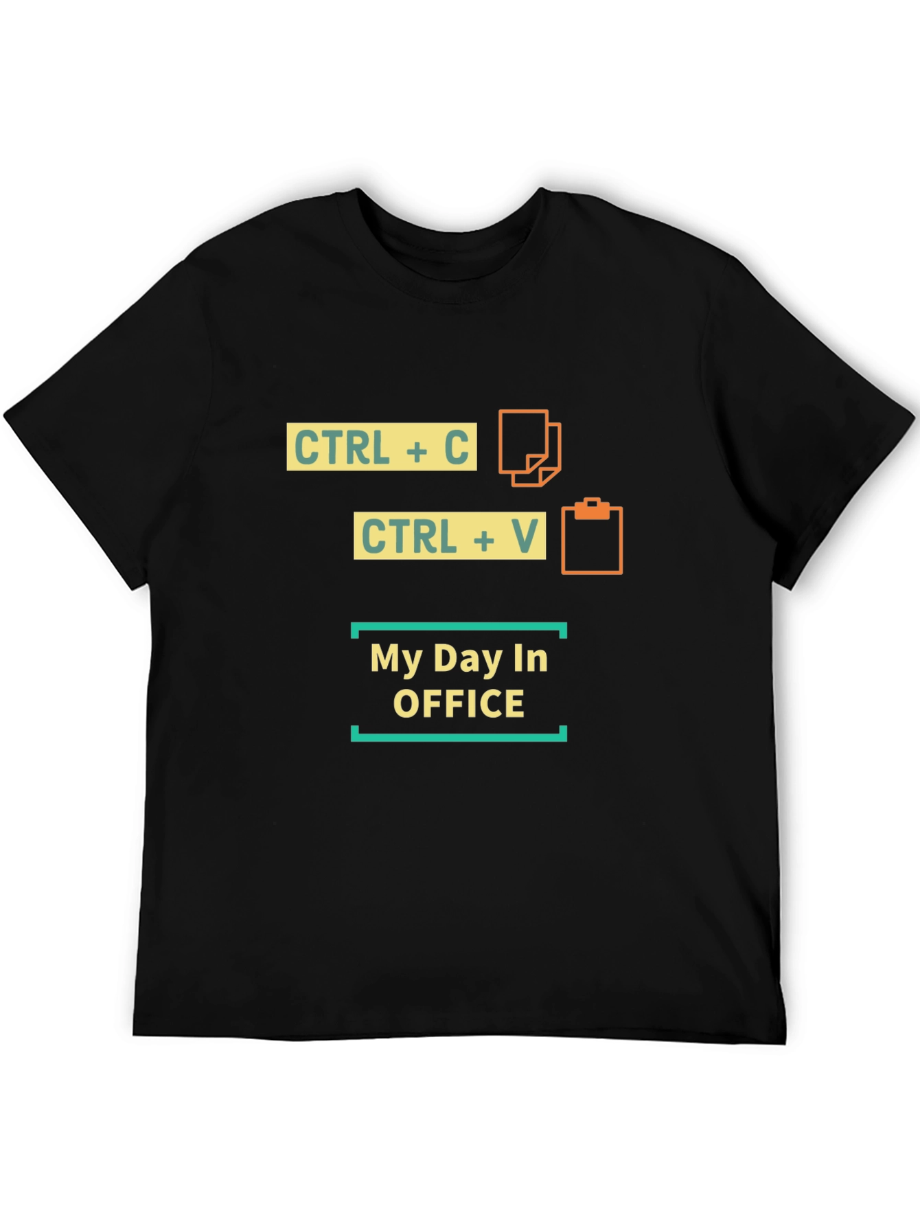 Copy Paste My Day in Office Black T-Shirt