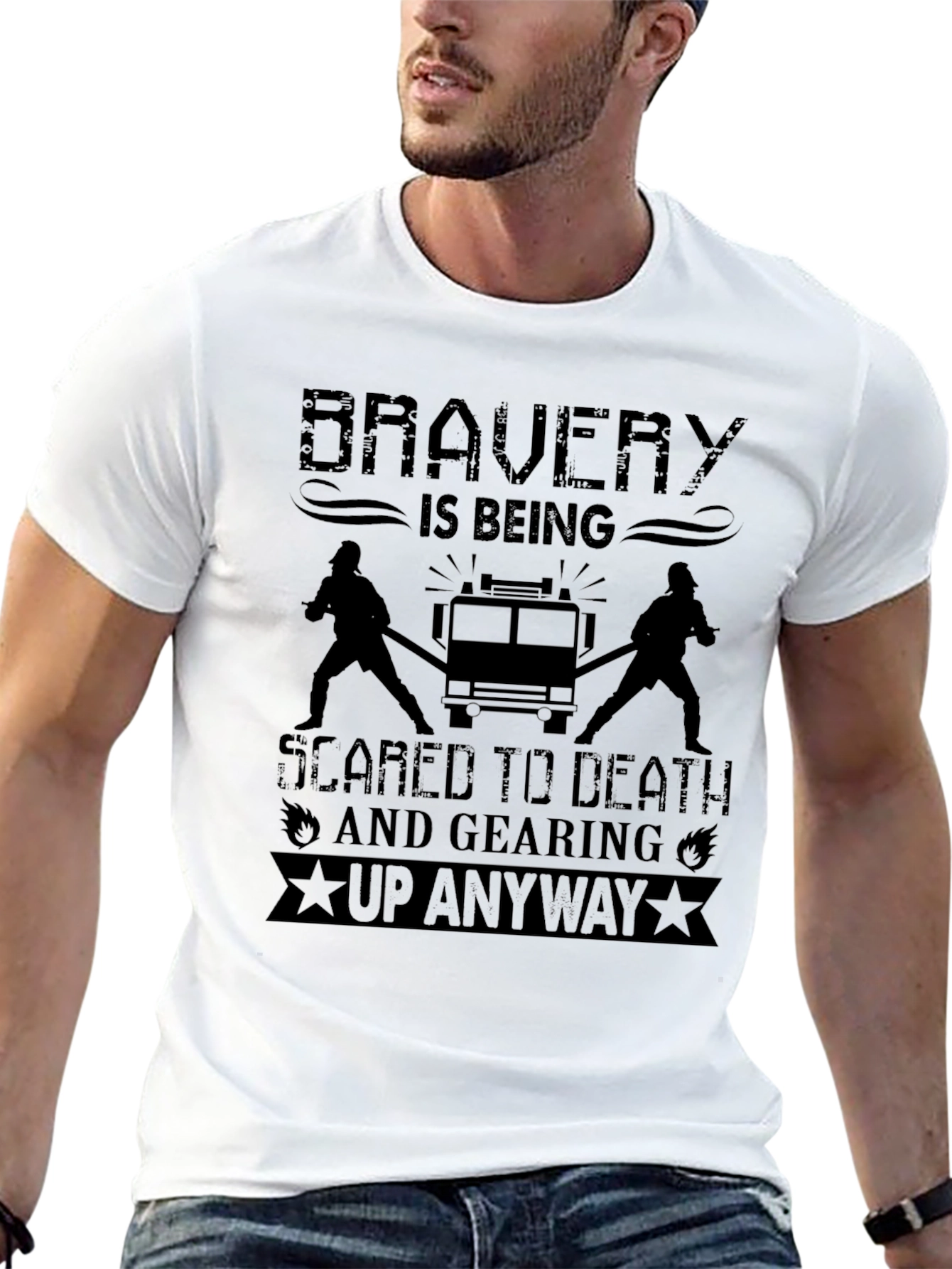 Firefighter Bravery Graphic T-Shirt