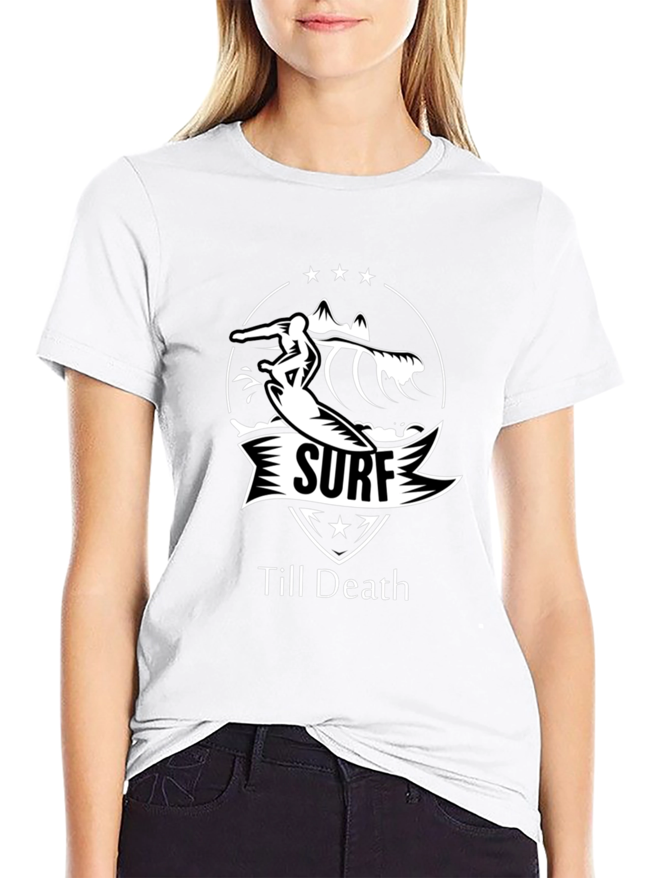 Surf Till Death Black T-Shirt