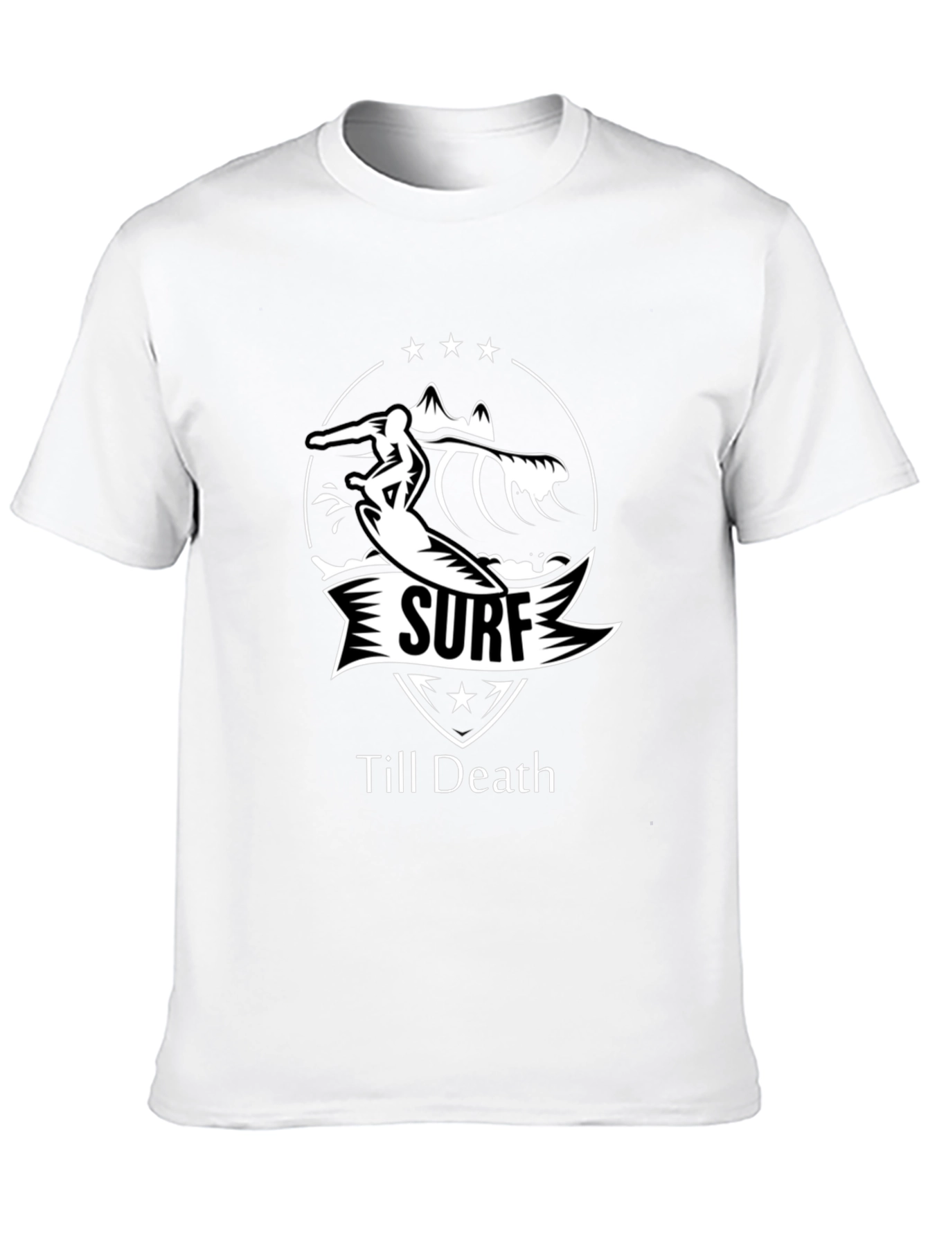Surf Till Death Black T-Shirt