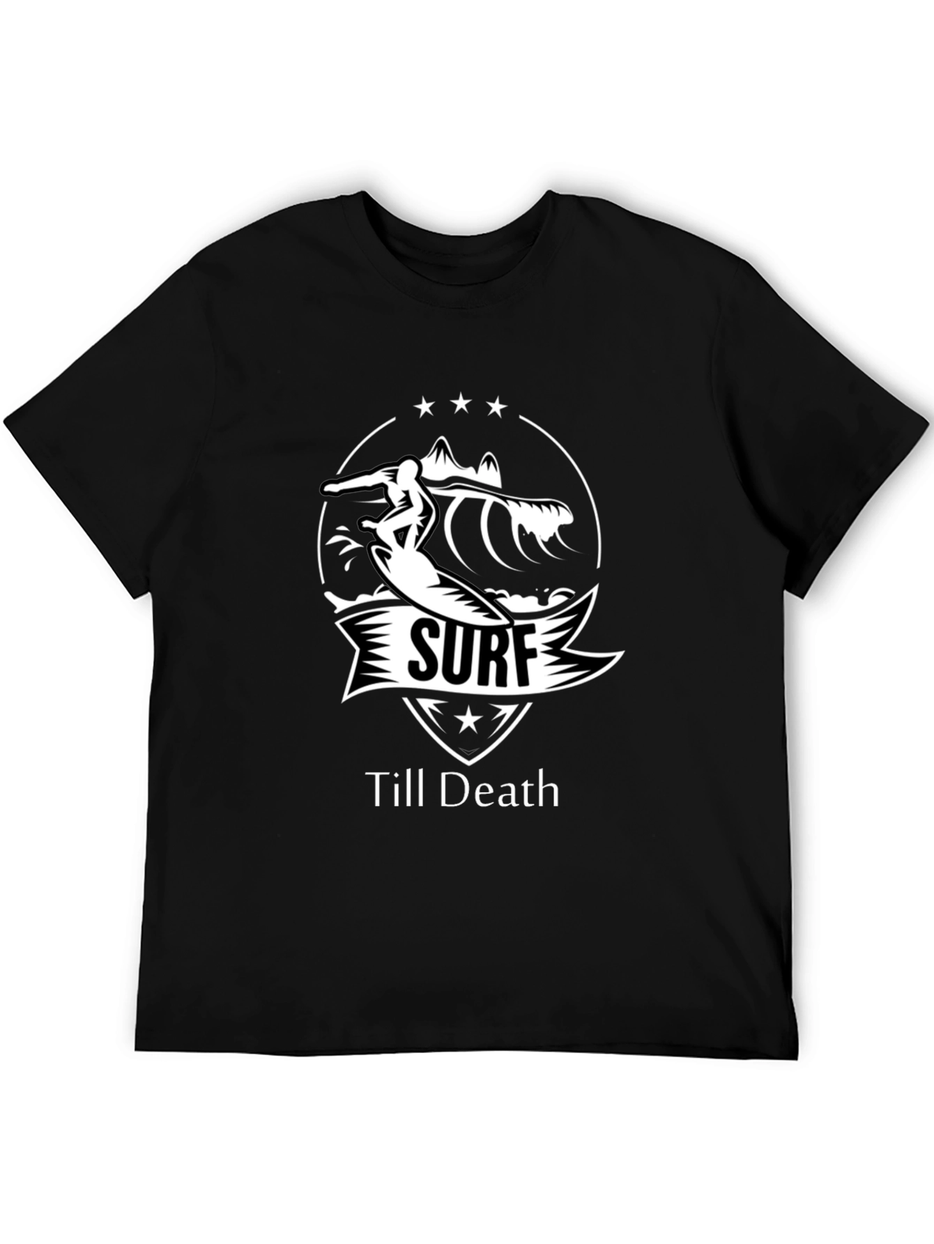 Surf Till Death Black T-Shirt