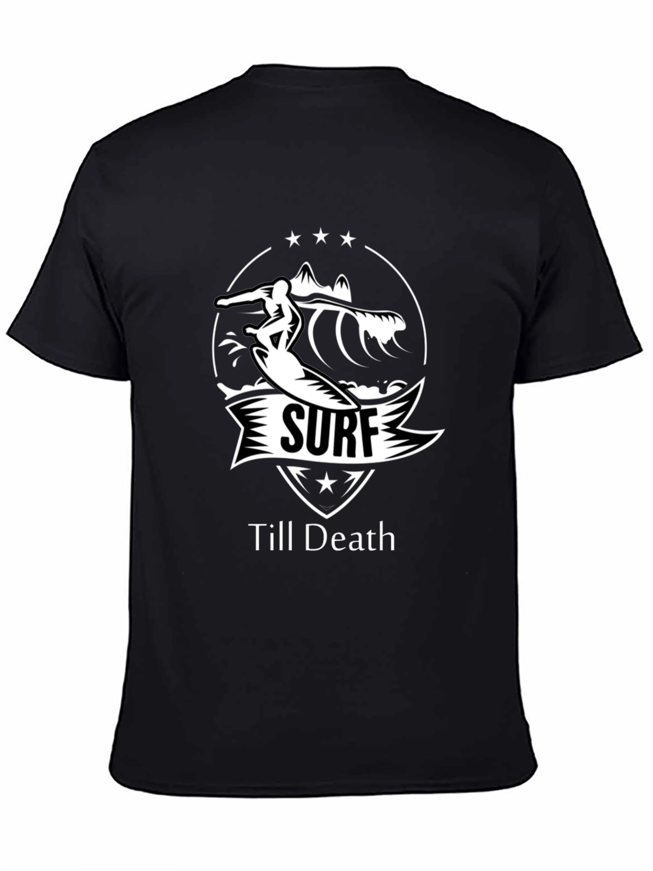 Surf Till Death Black T-Shirt