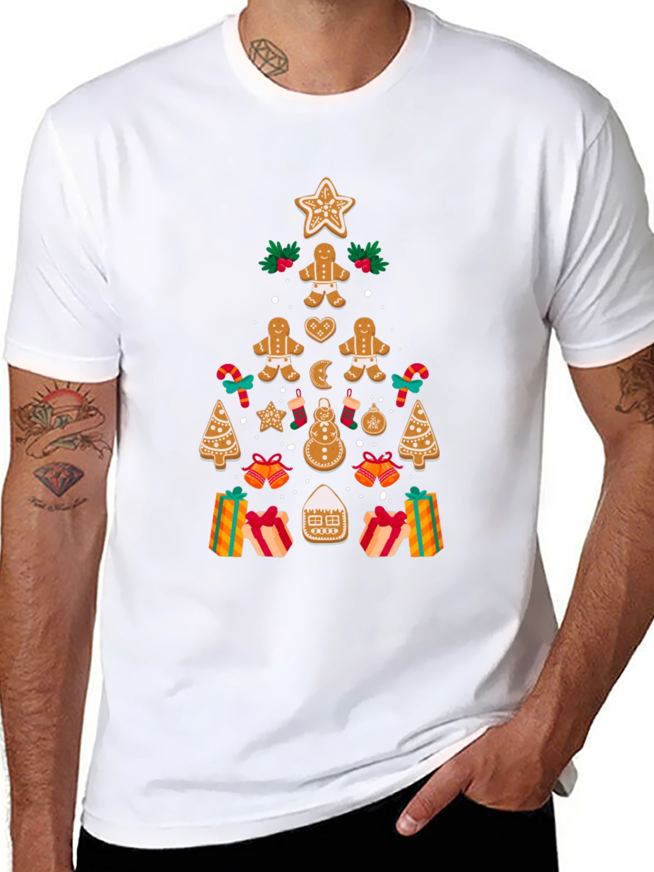 Festive Gingerbread Christmas Tree T-Shirt