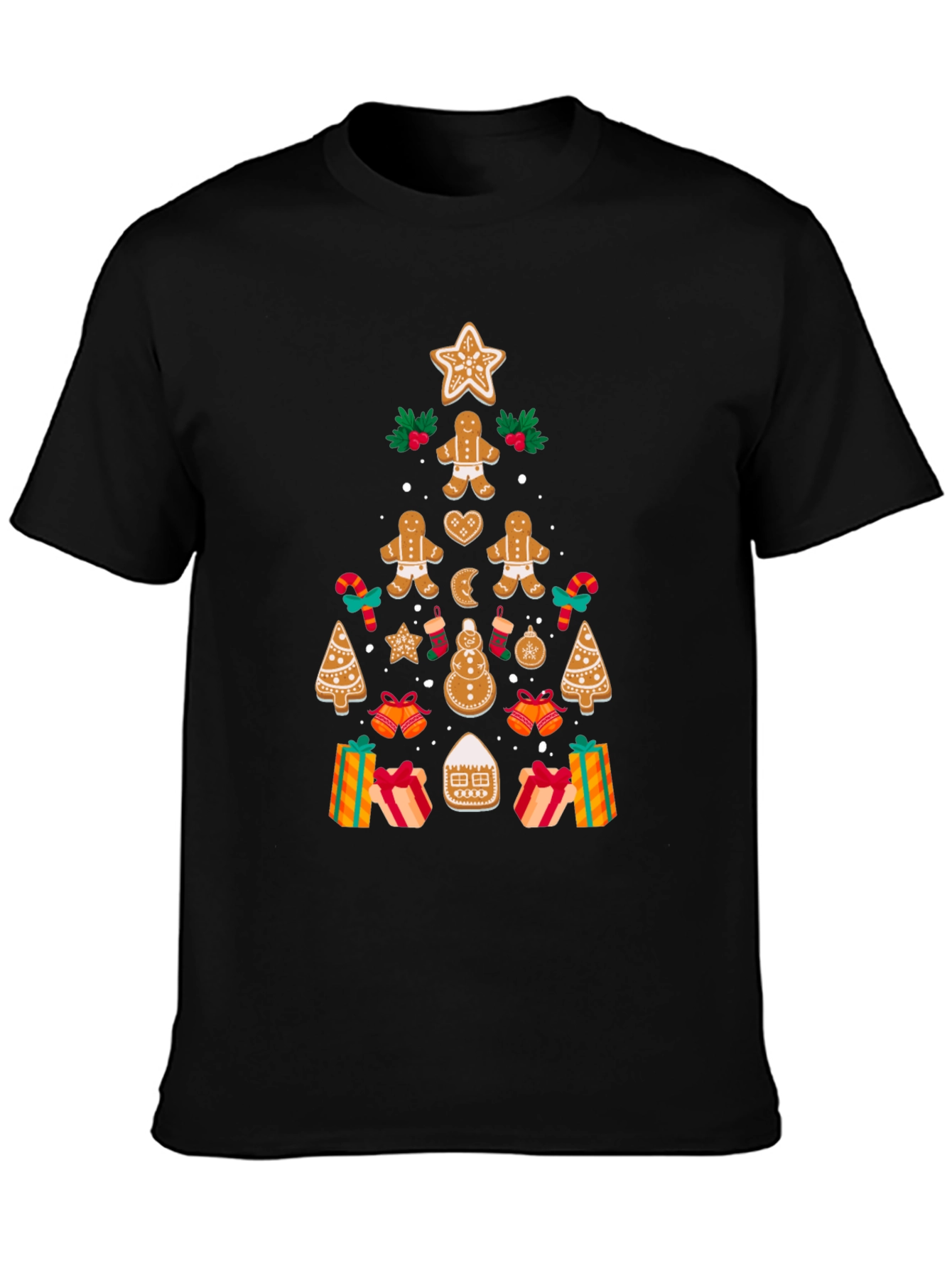 Festive Gingerbread Christmas Tree T-Shirt
