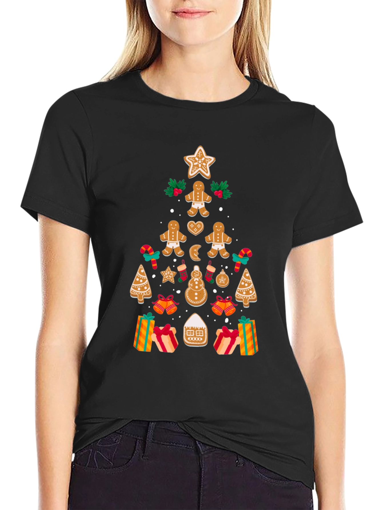 Festive Gingerbread Christmas Tree T-Shirt