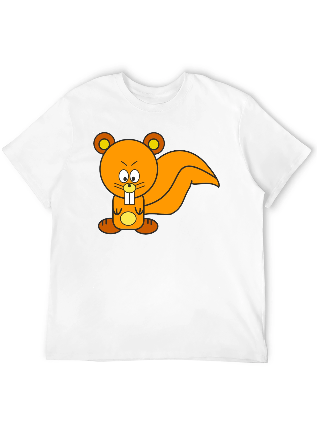 Cartoon Squirrel Graphic Tee - Black