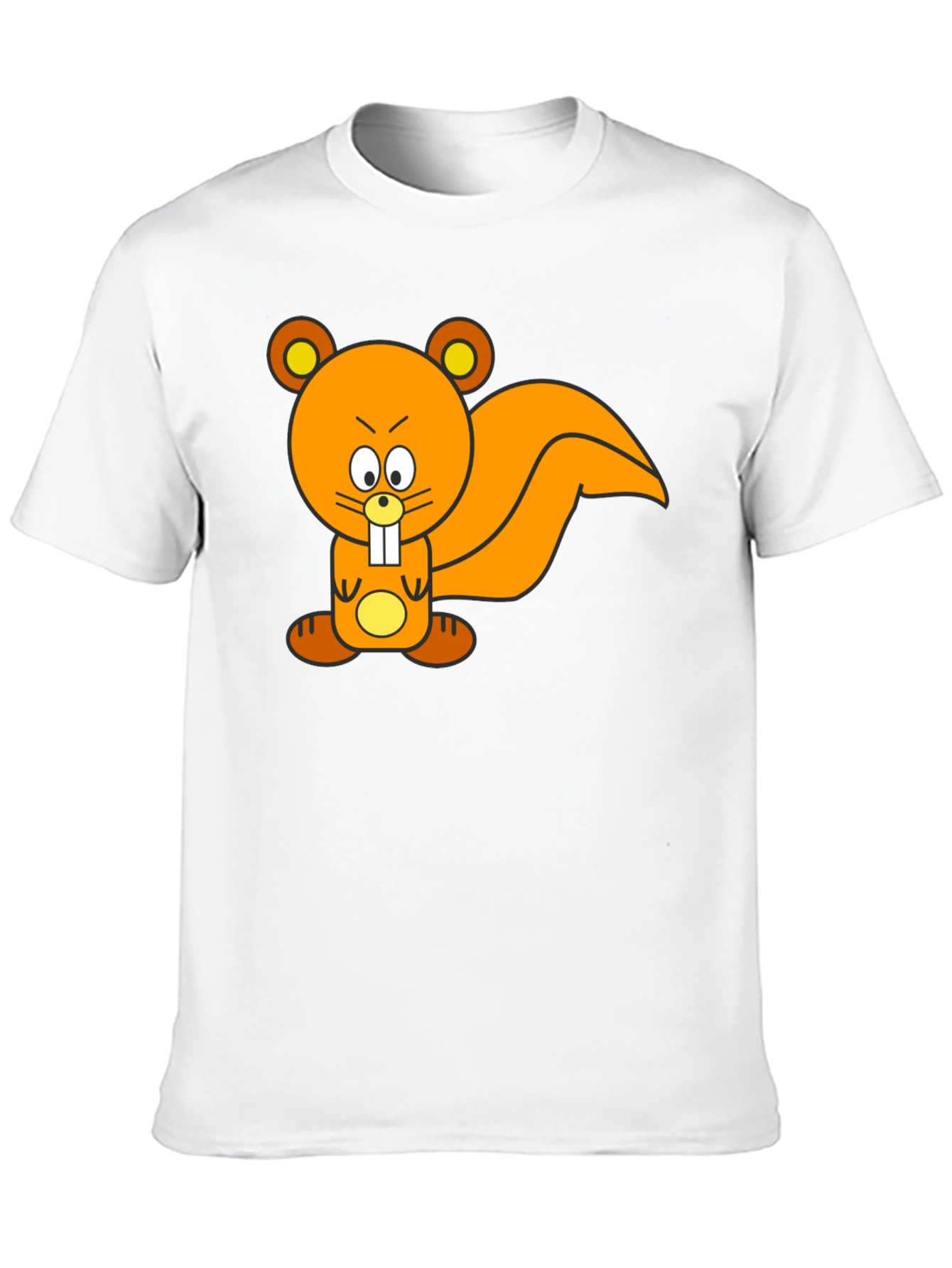 Cartoon Squirrel Graphic Tee - Black