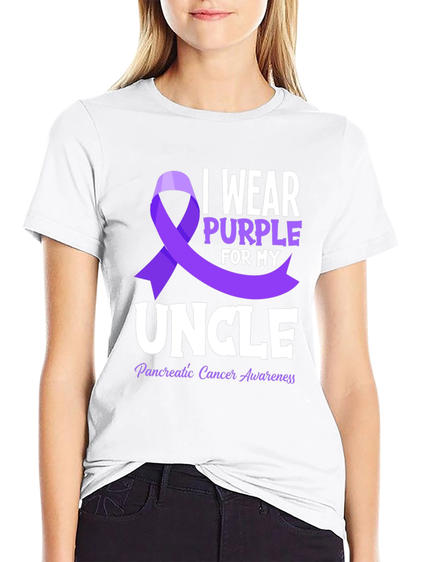 Purple Ribbon Pancreatic Cancer Awareness T-Shirt