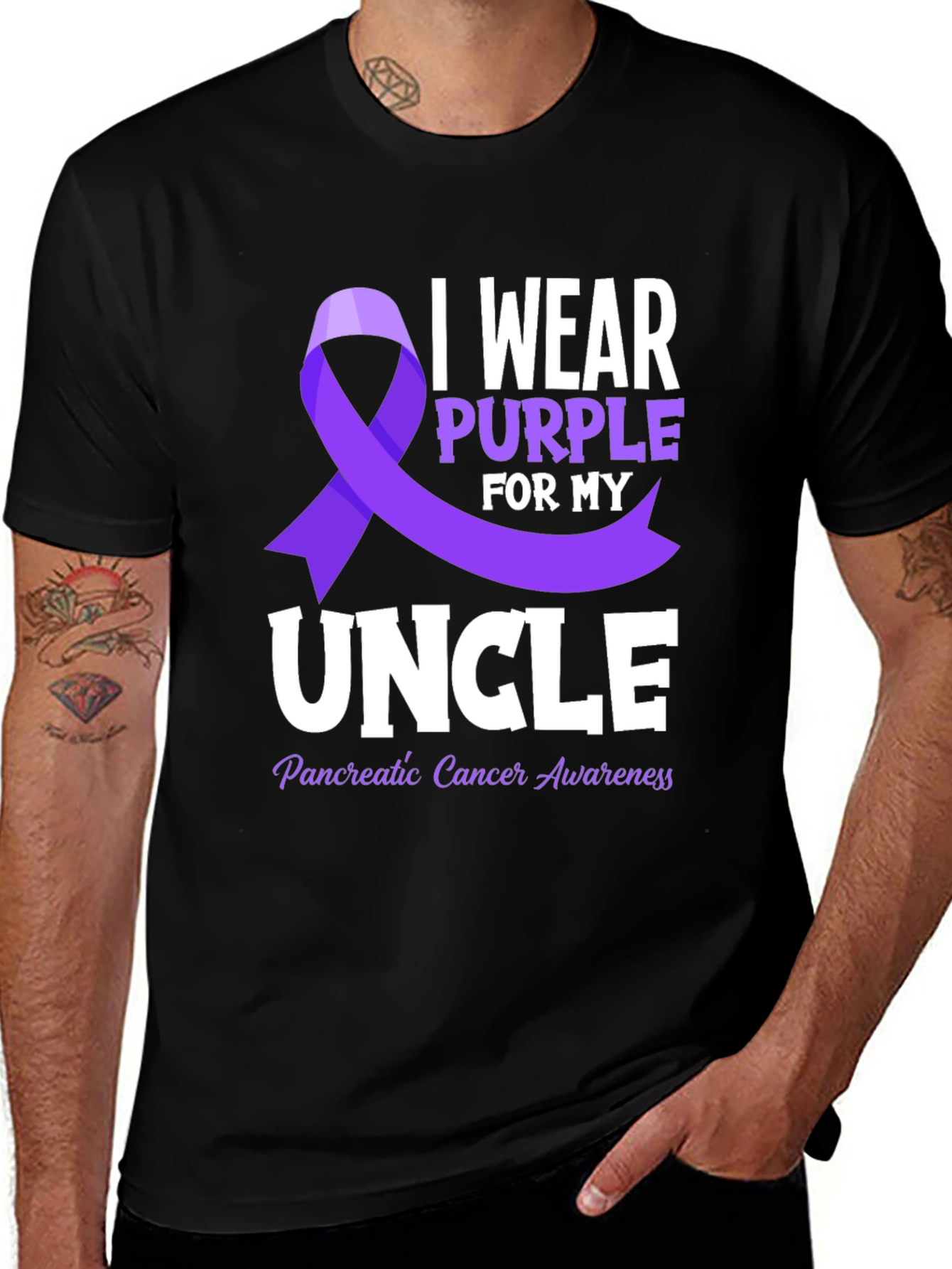 Purple Ribbon Pancreatic Cancer Awareness T-Shirt