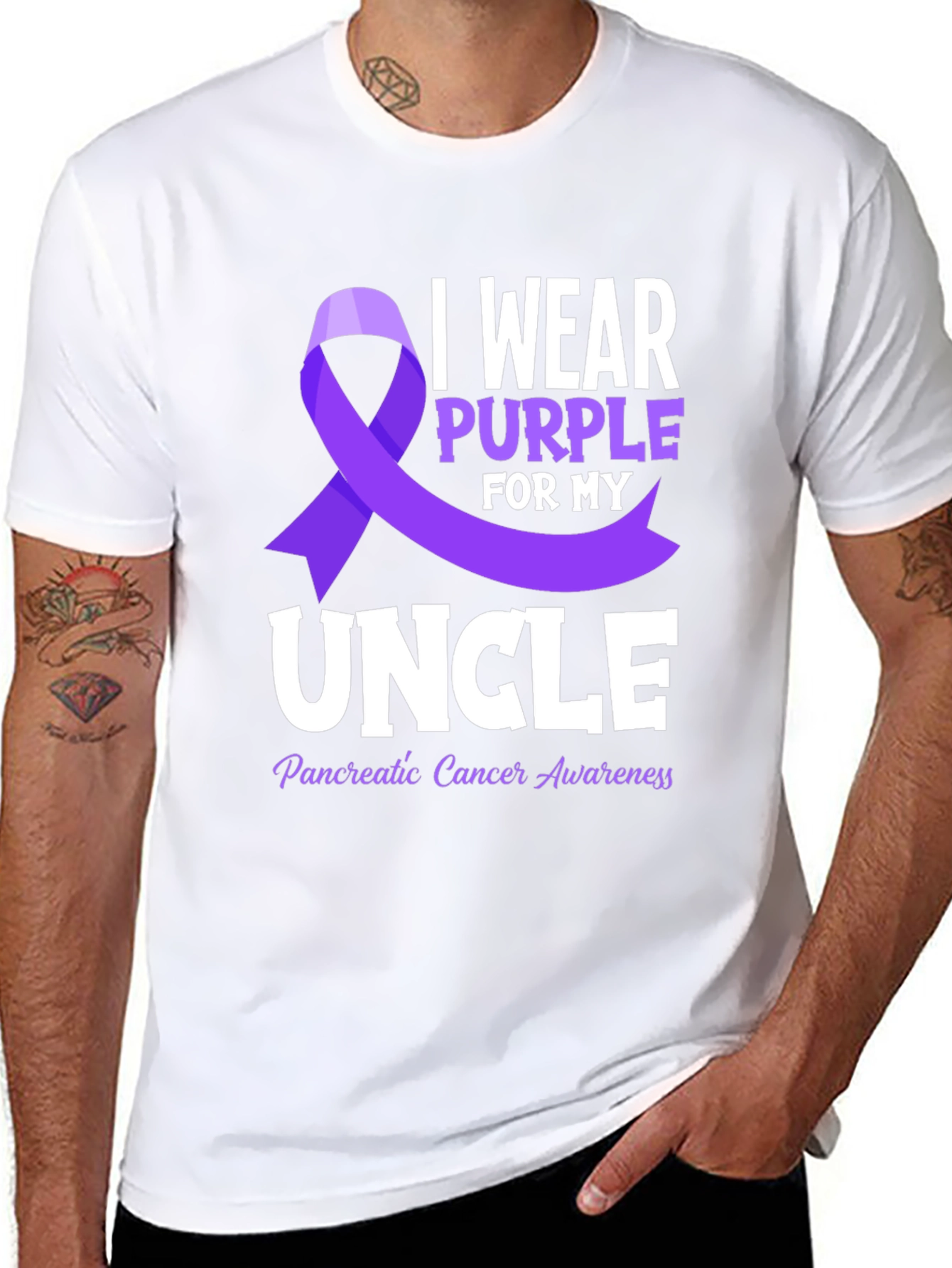 Purple Ribbon Pancreatic Cancer Awareness T-Shirt