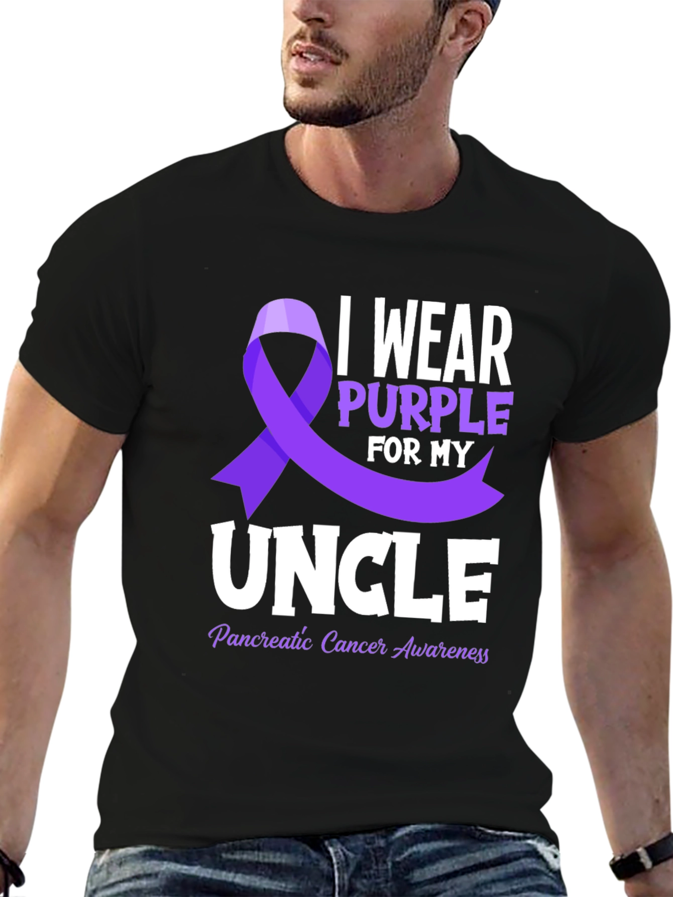 Purple Ribbon Pancreatic Cancer Awareness T-Shirt