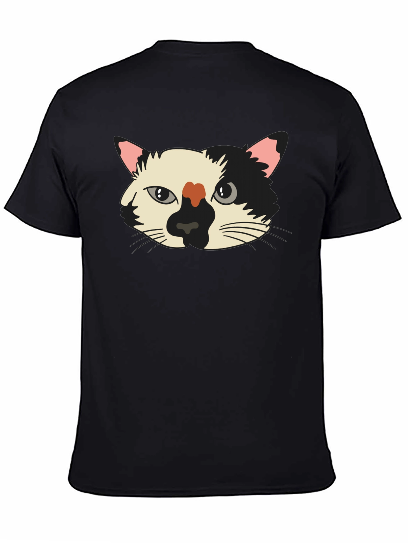 Cat Face Graphic Tee - Unisex Black T-Shirt