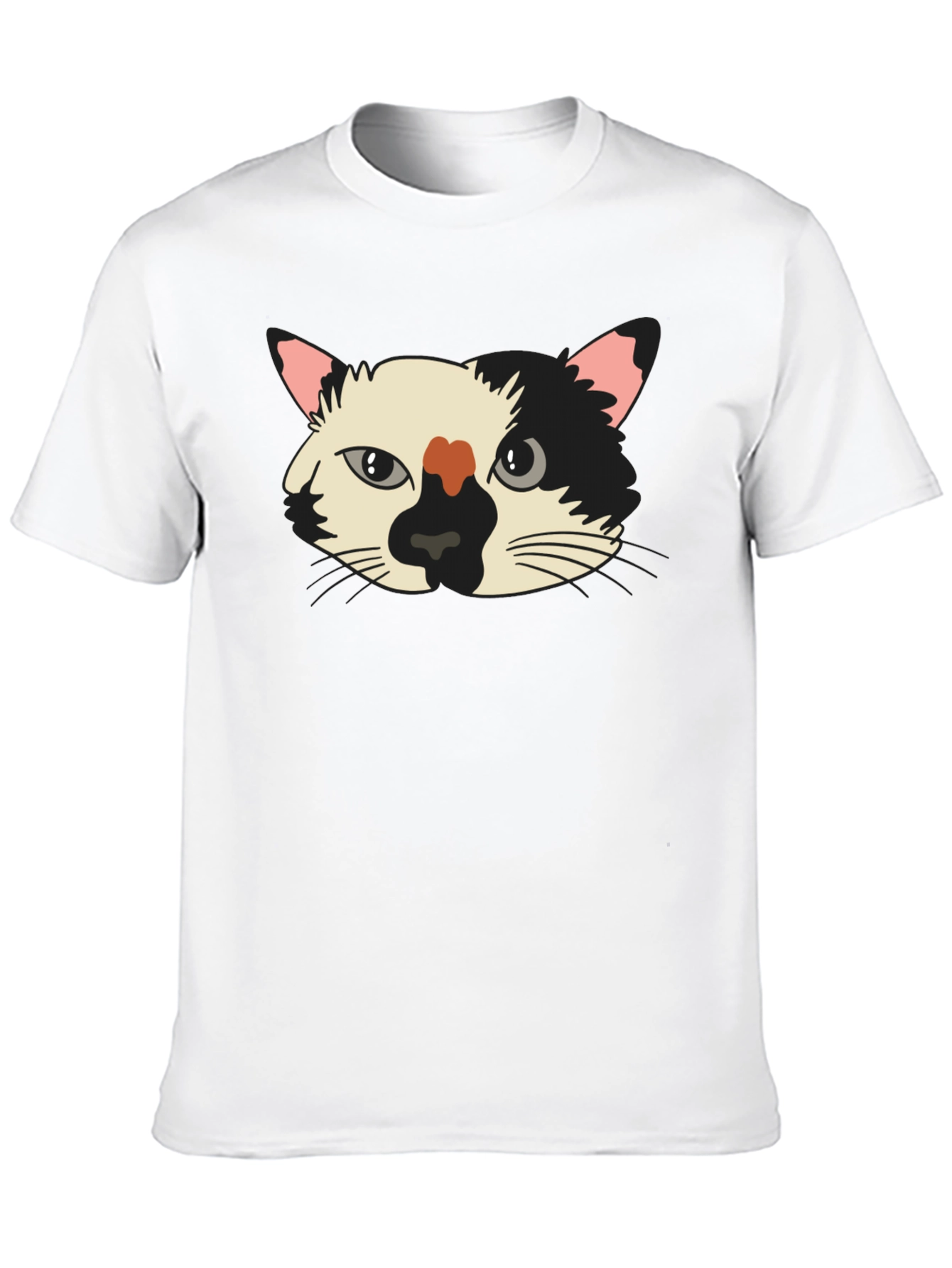 Cat Face Graphic Tee - Unisex Black T-Shirt