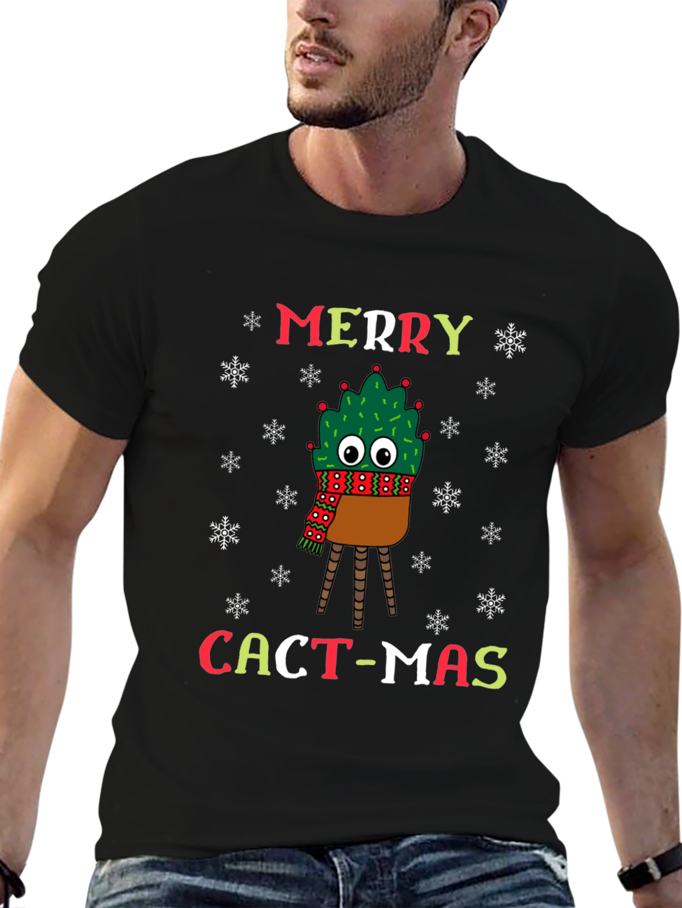 Merry Cact-Mas T-Shirt - Holiday Cactus Christmas Tee