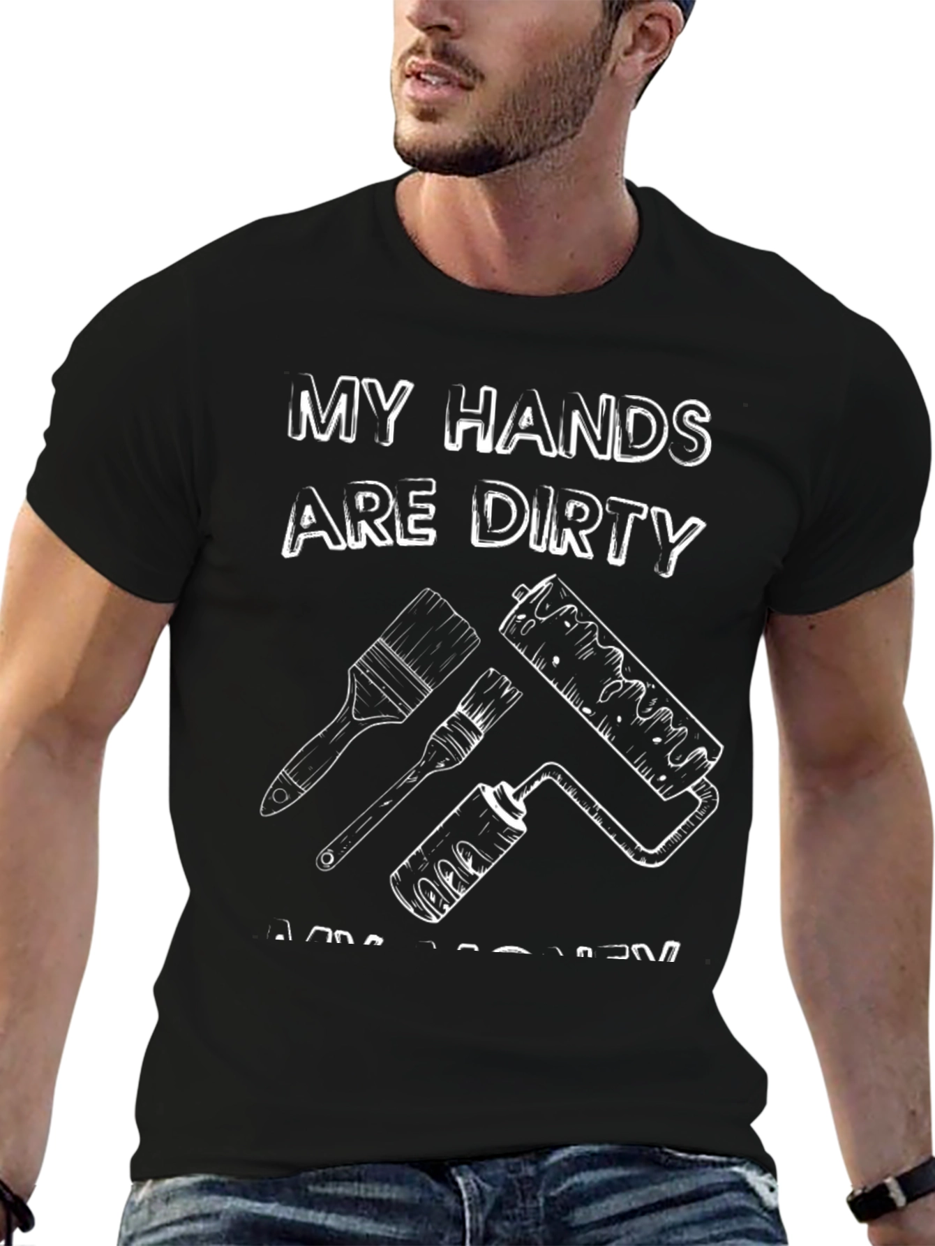 Dirty Hands Mens Black Graphic T-Shirt