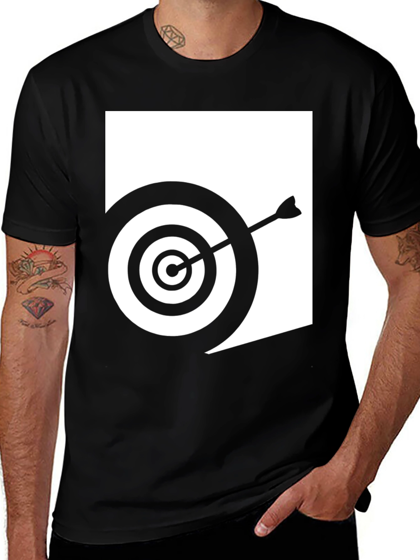 Target Bullseye Arrow Graphic Black T-Shirt