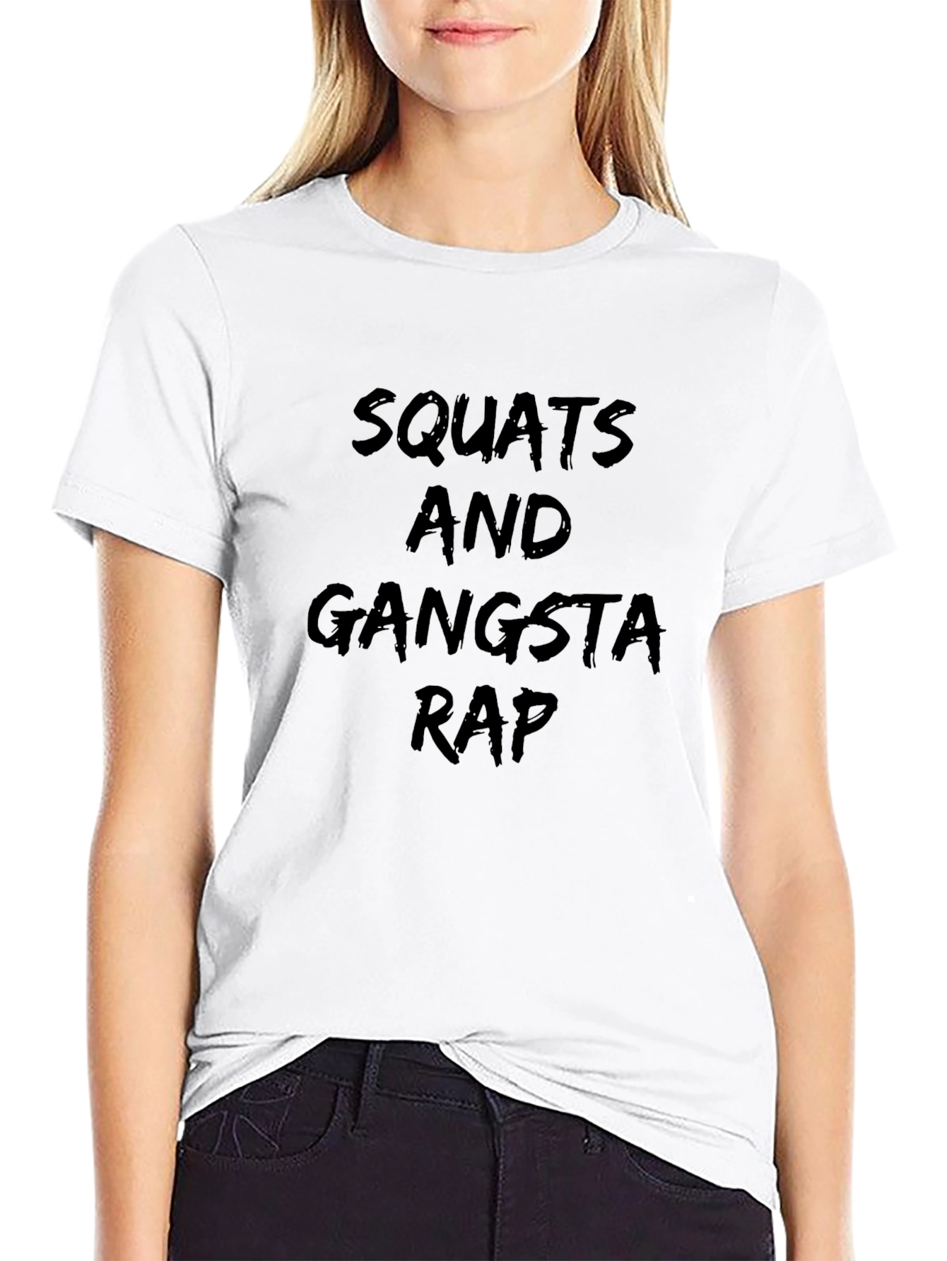 Squats & Gangsta Rap Graphic Tee - Black