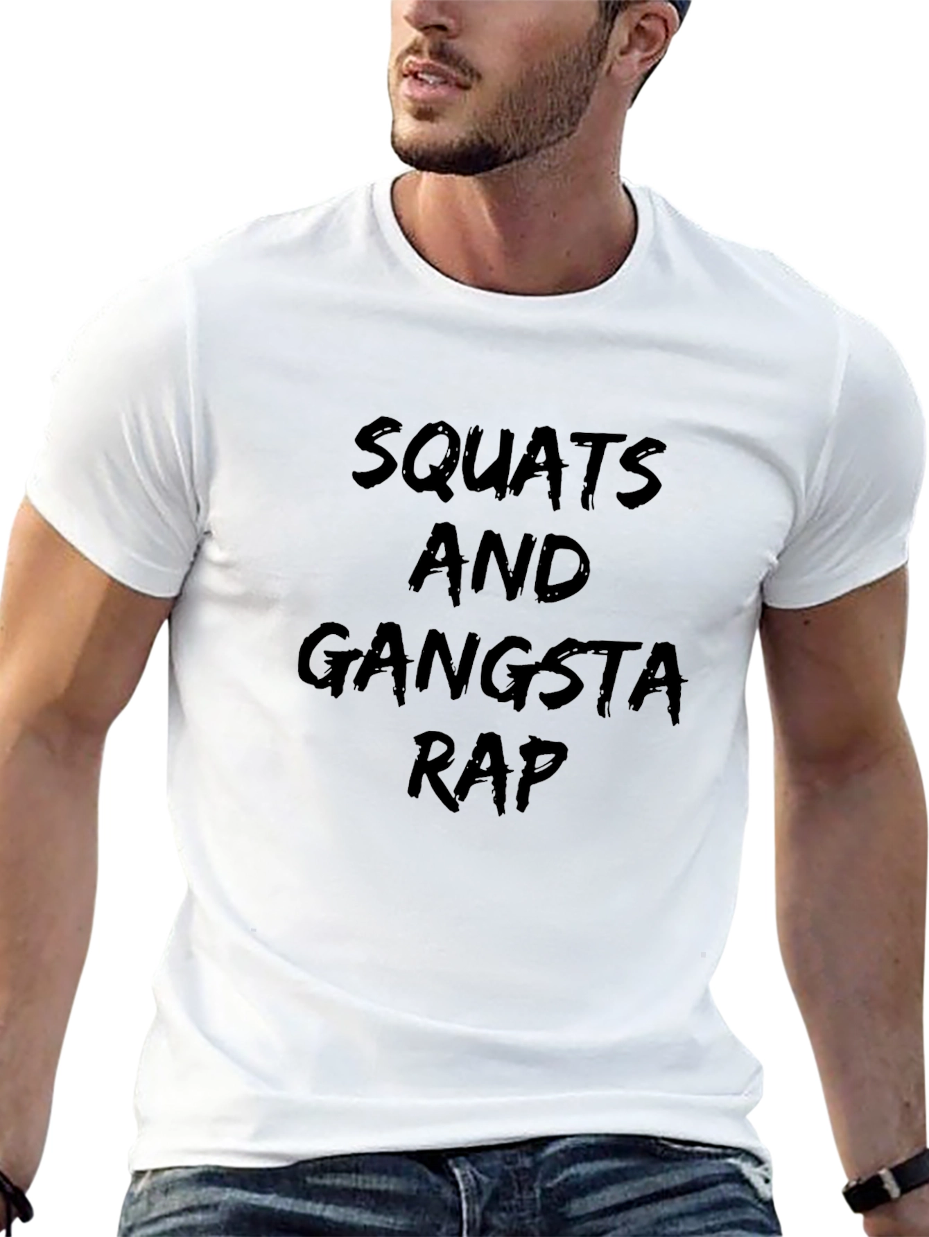 Squats & Gangsta Rap Graphic Tee - Black