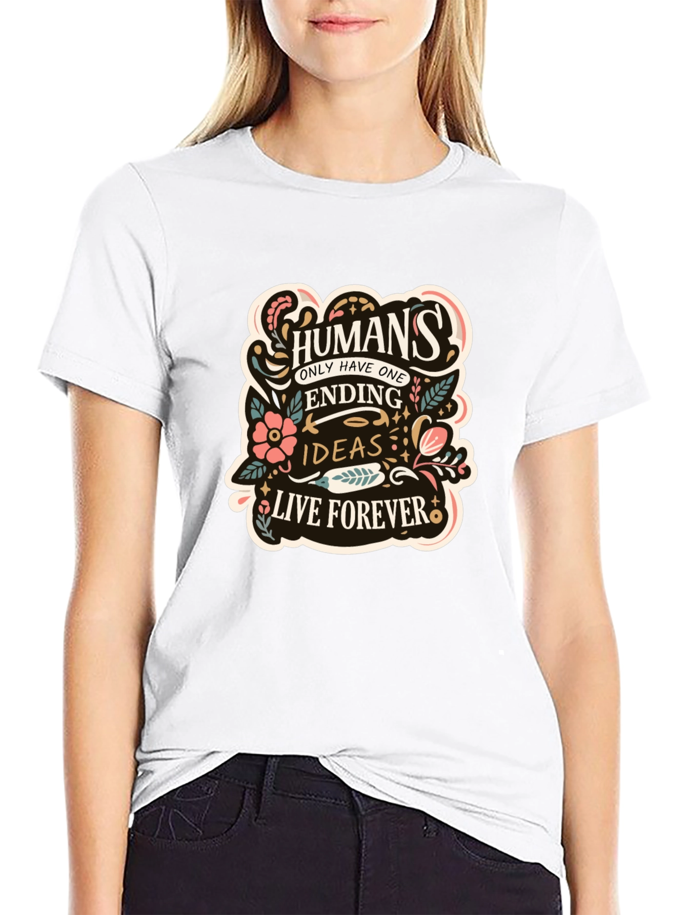 Humans Ending Ideas Forever Black Graphic Tee