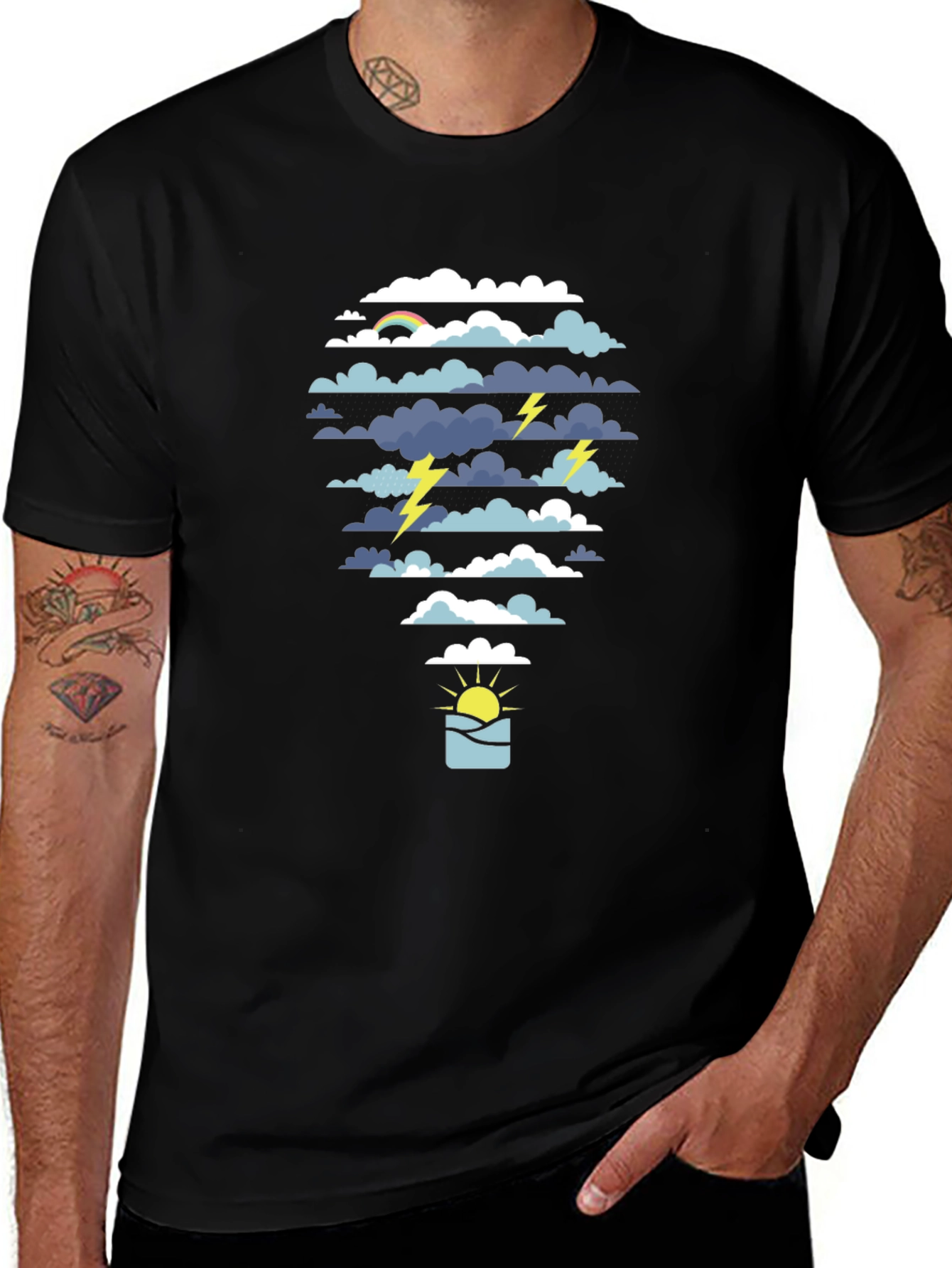 Weather Graphic Tee - Storm & Sunshine Design