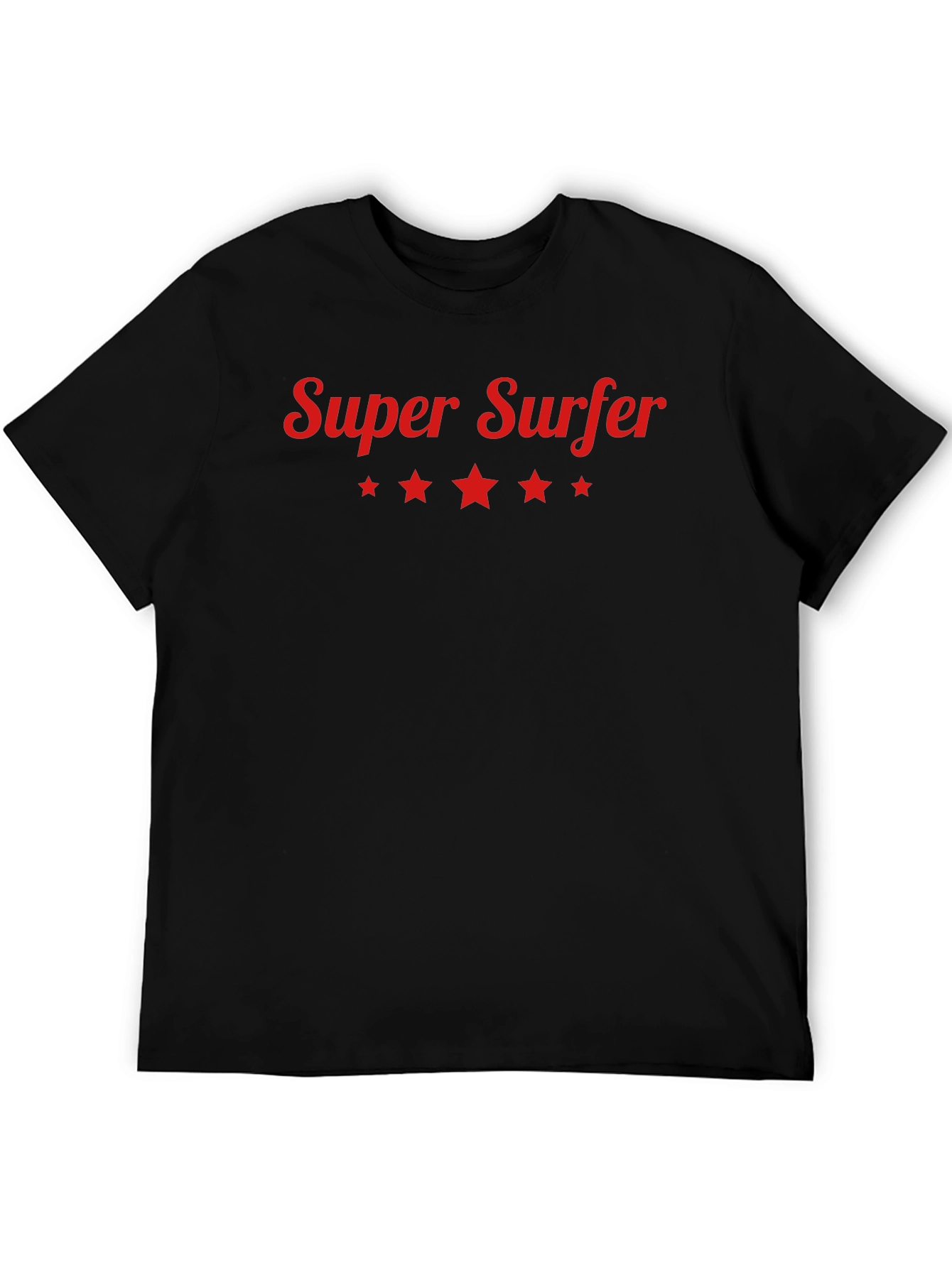 Super Surfer T-Shirt - Red Text Black Tee