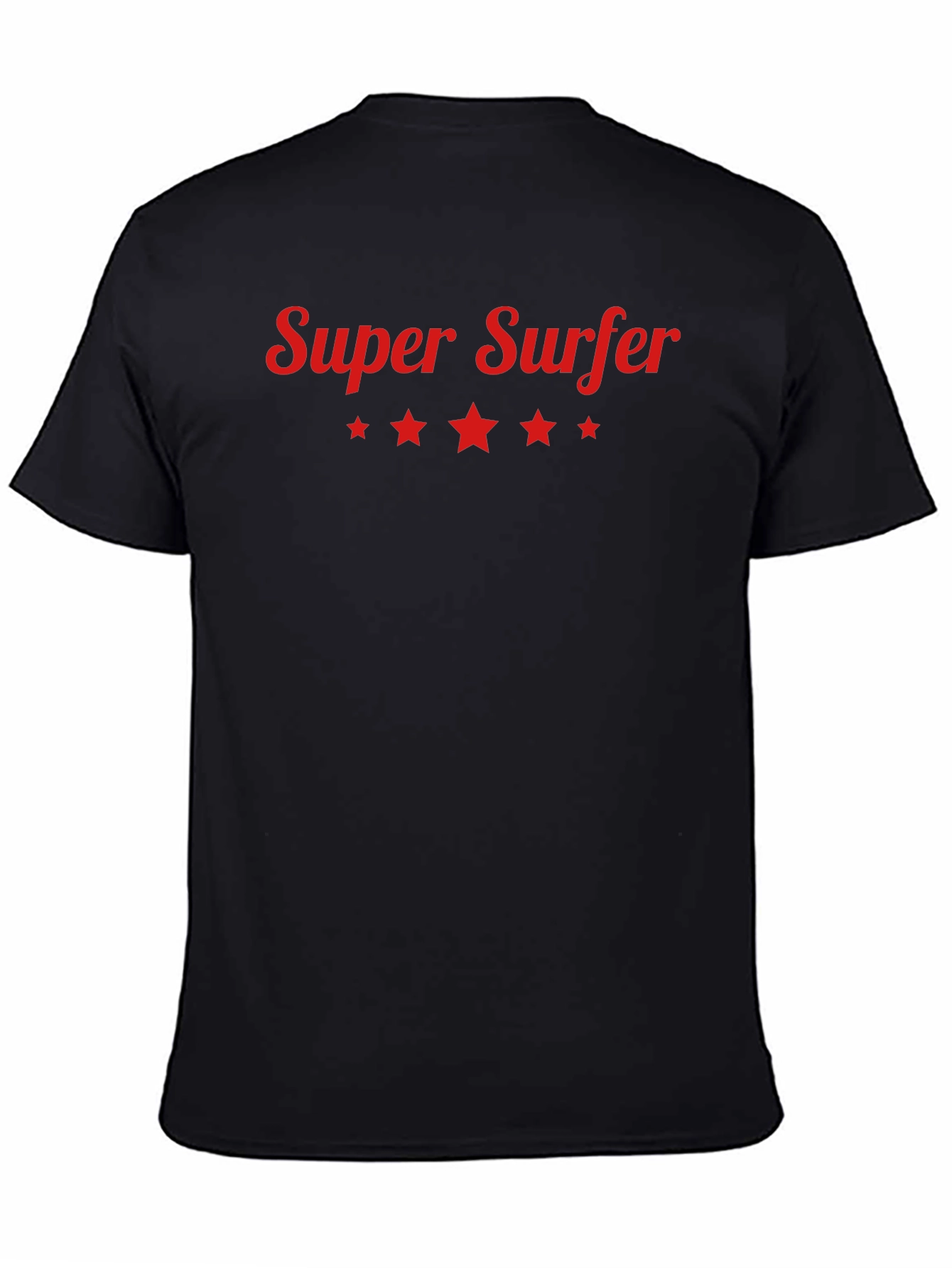 Super Surfer T-Shirt - Red Text Black Tee