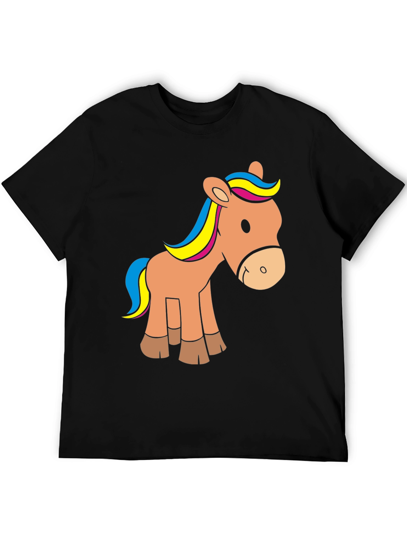 Cute Horse Graphic Tee - Black T-Shirt