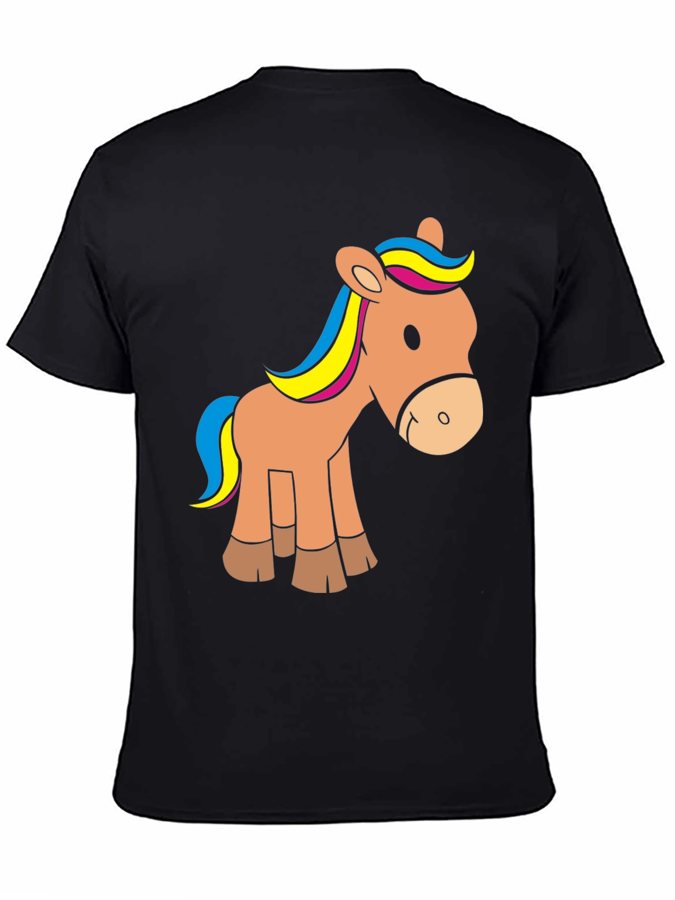 Cute Horse Graphic Tee - Black T-Shirt