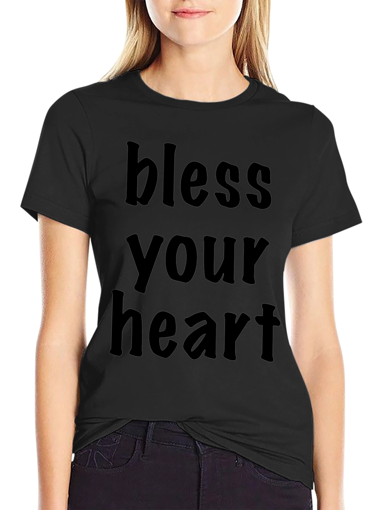 Bless Your Heart Black Graphic T-Shirt