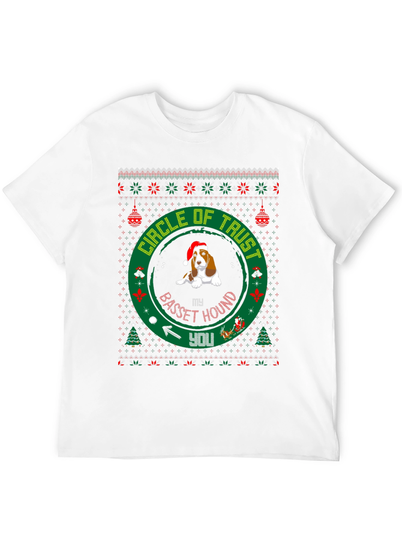 Basset Hound Christmas Circle of Trust T-Shirt