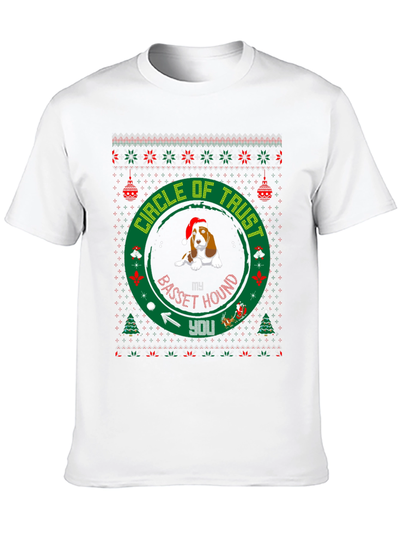 Basset Hound Christmas Circle of Trust T-Shirt