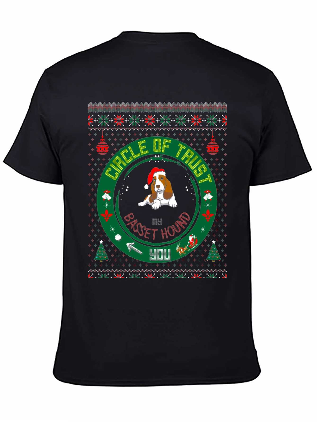Basset Hound Christmas Circle of Trust T-Shirt