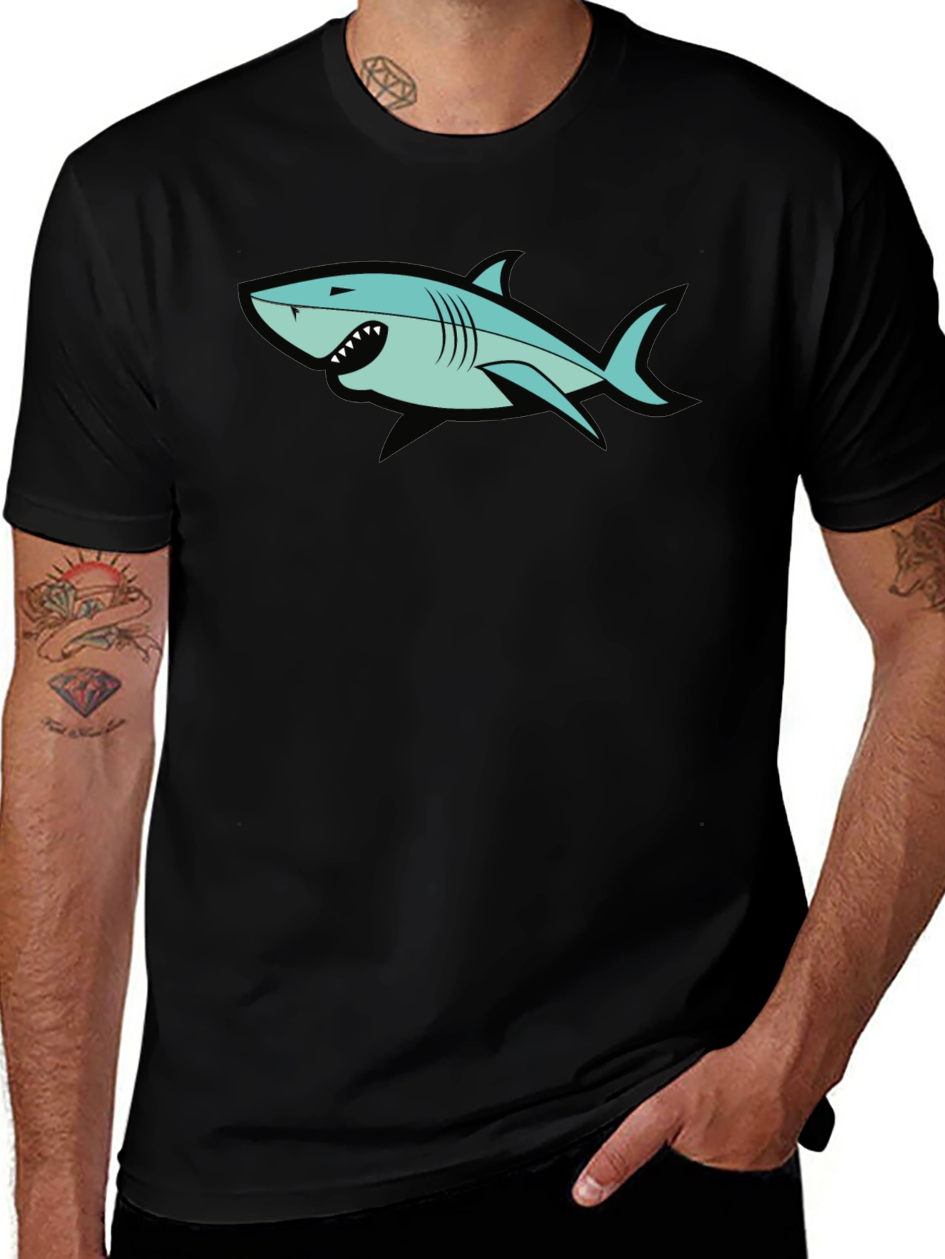 Shark Graphic Black T-Shirt
