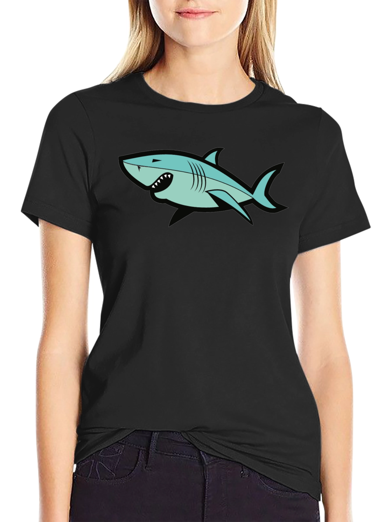 Shark Graphic Black T-Shirt