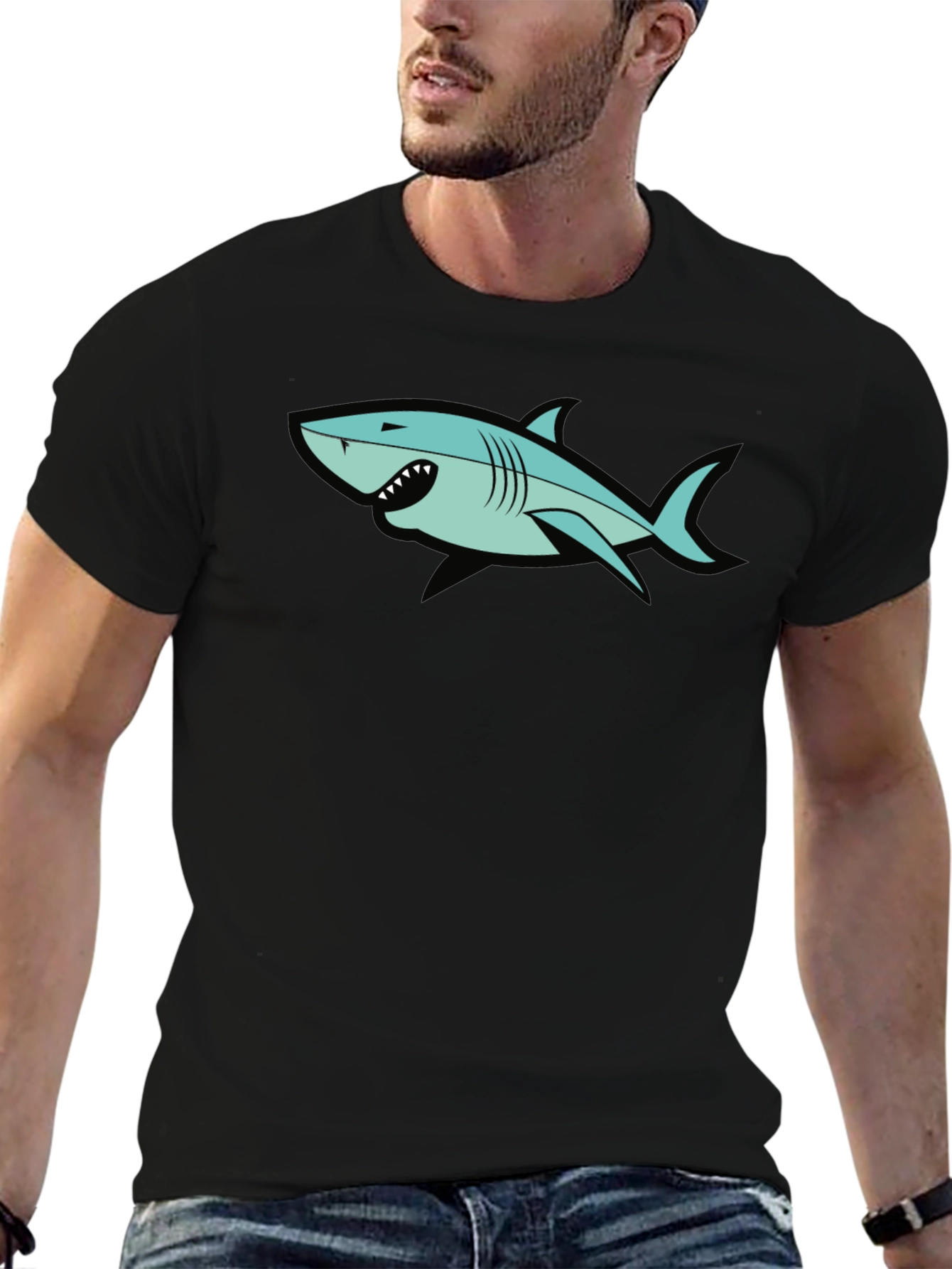 Shark Graphic Black T-Shirt
