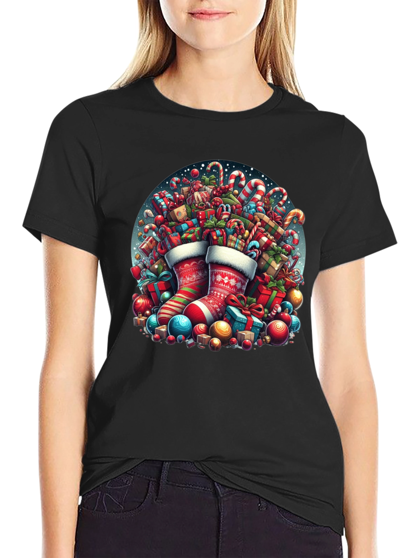 Festive Christmas Stocking T-Shirt