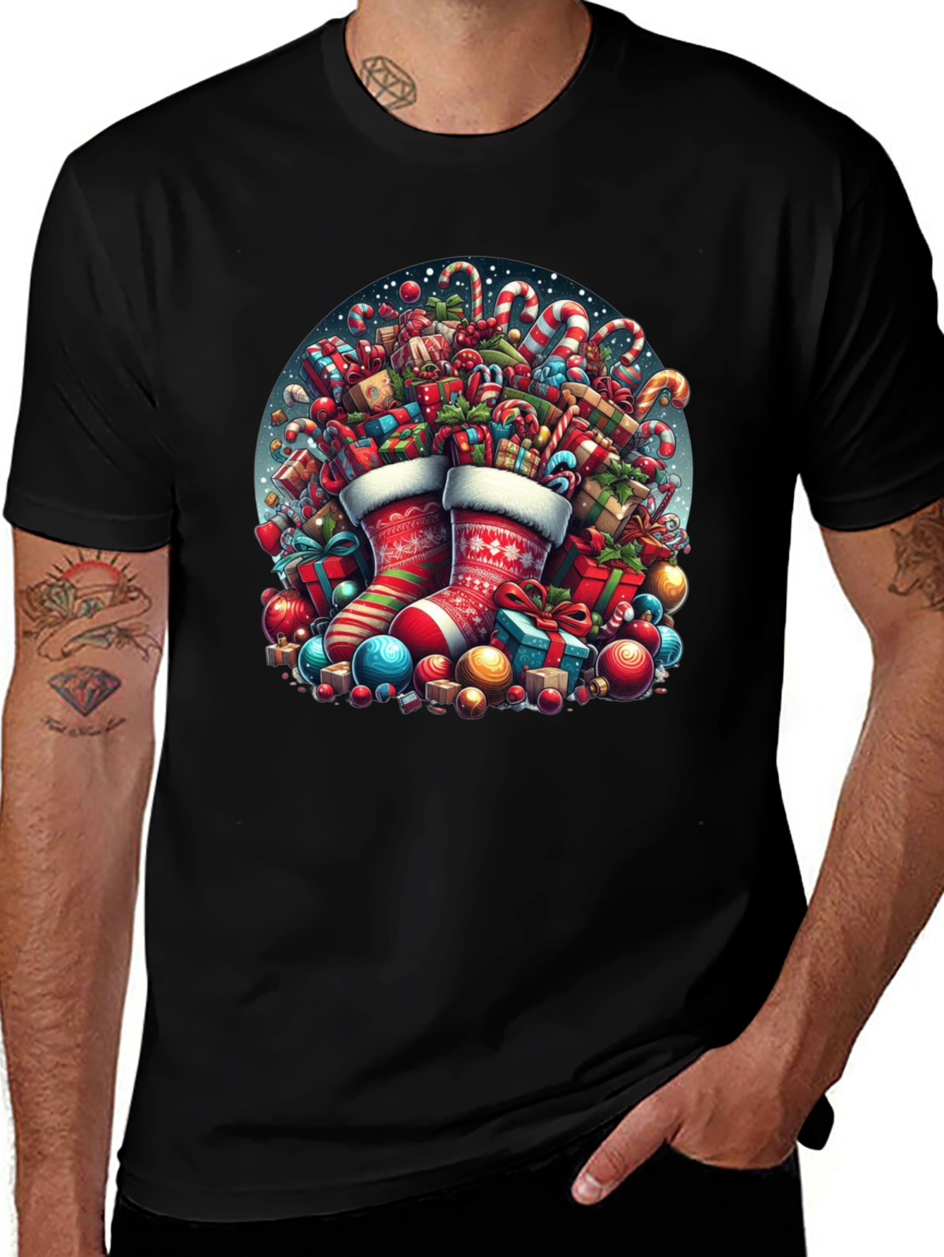 Festive Christmas Stocking T-Shirt