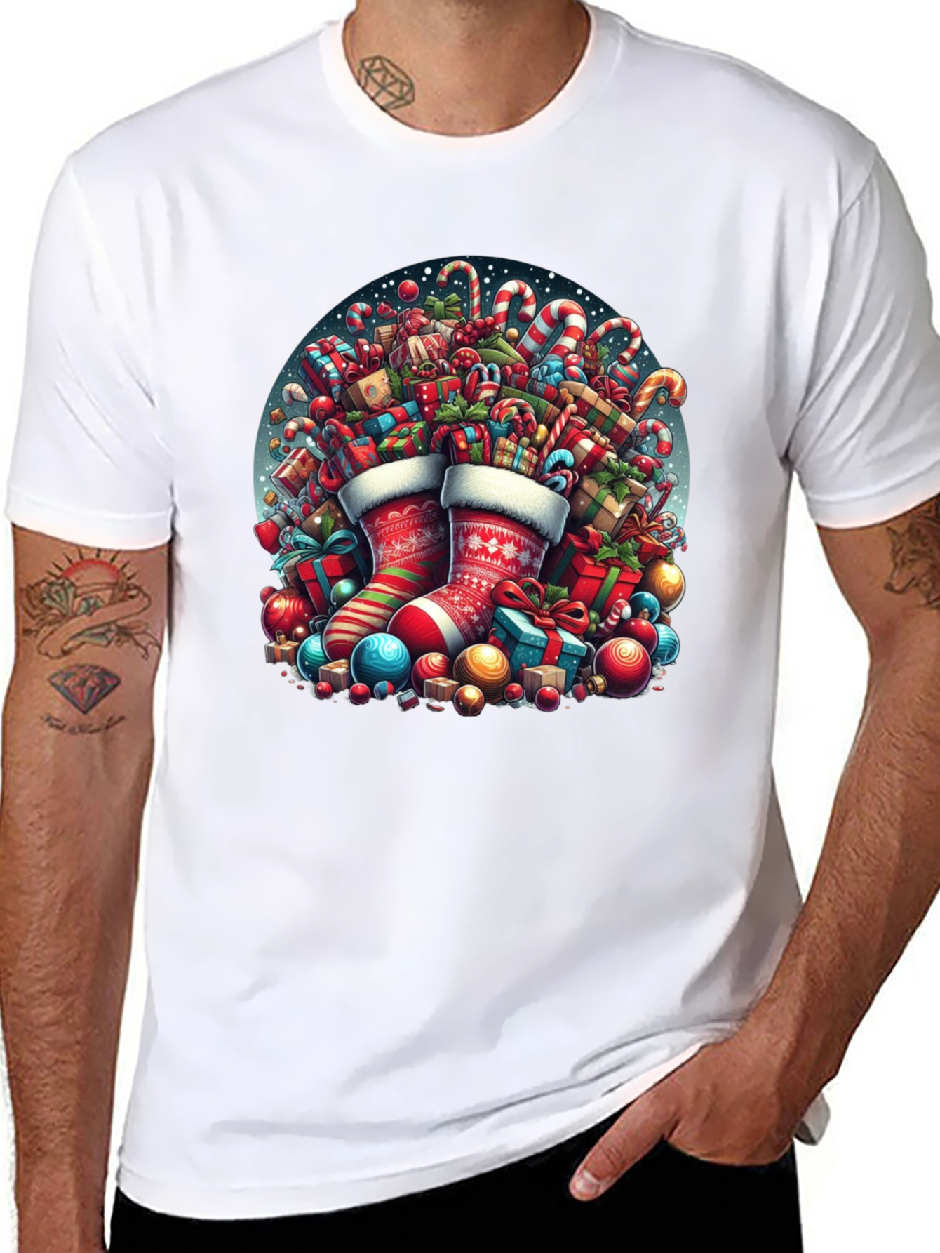 Festive Christmas Stocking T-Shirt