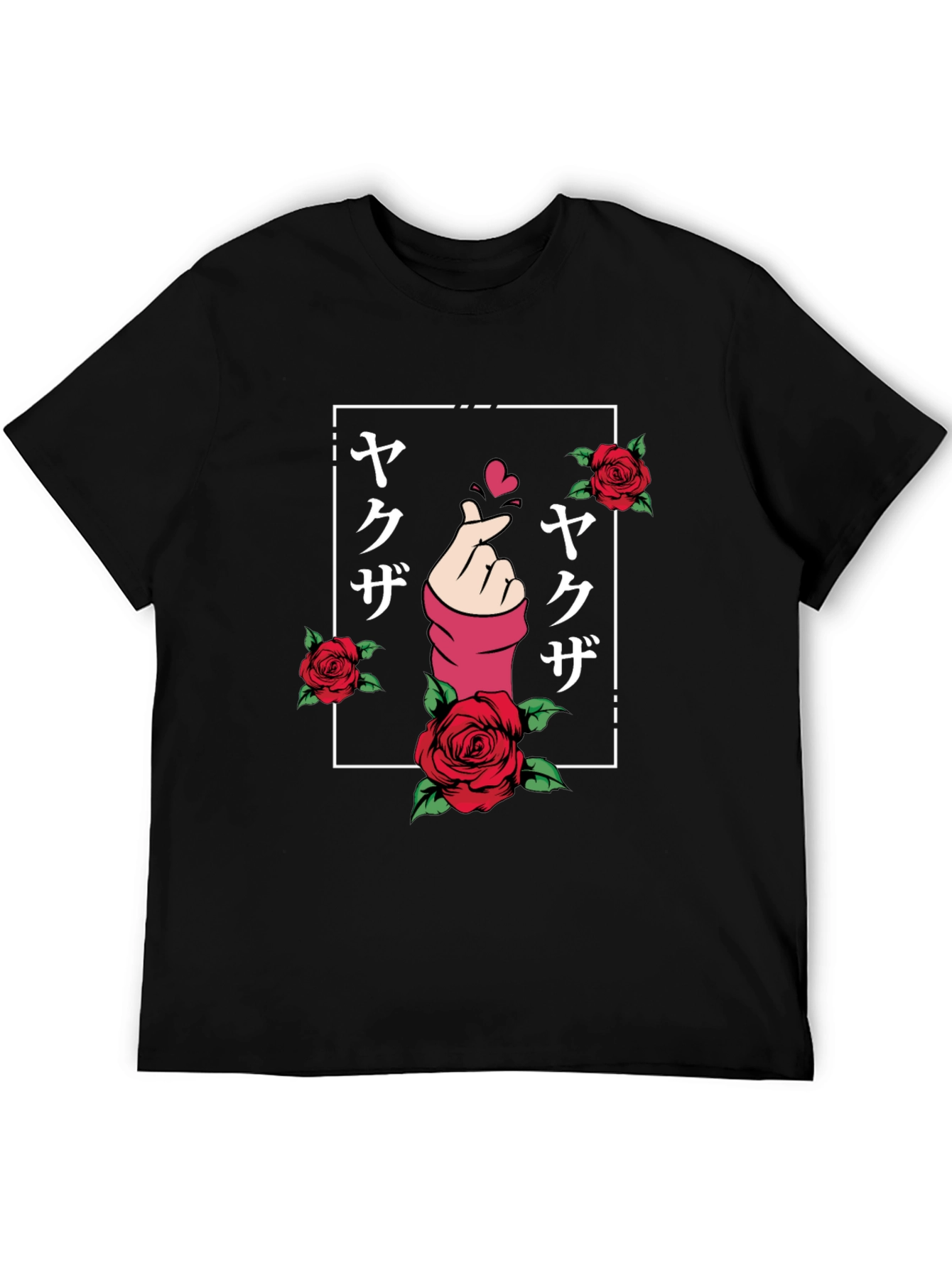 Finger Heart Rose Graphic Tee