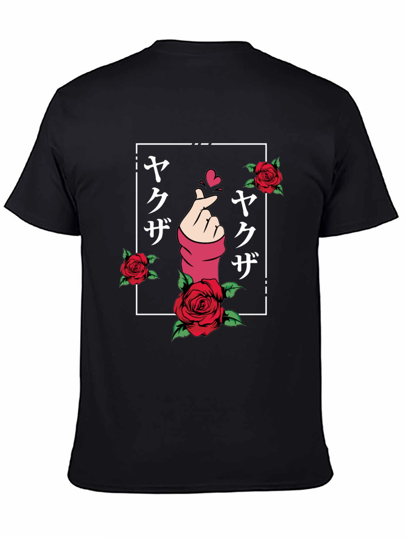 Finger Heart Rose Graphic Tee