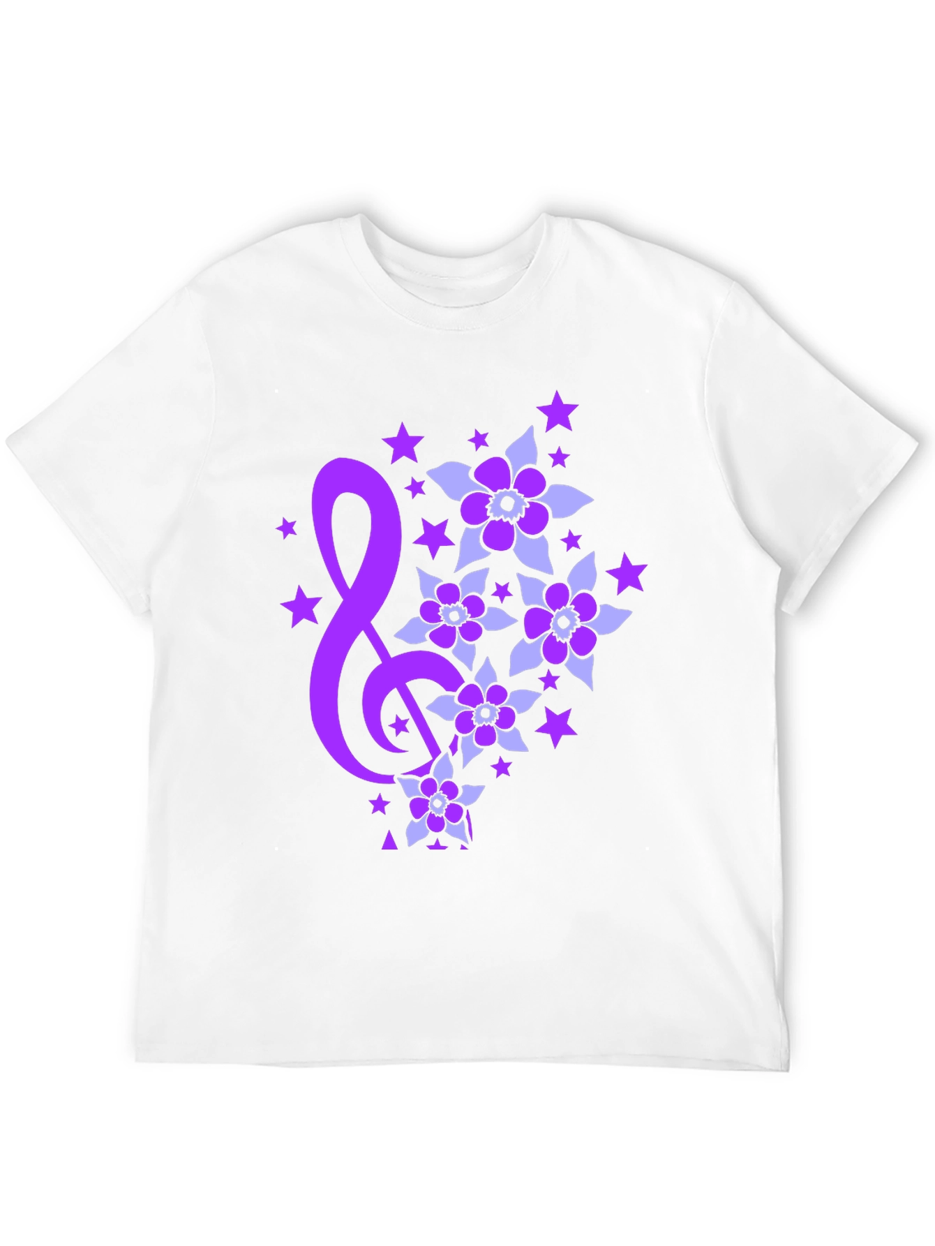 Floral Music Note Graphic Tee - Black