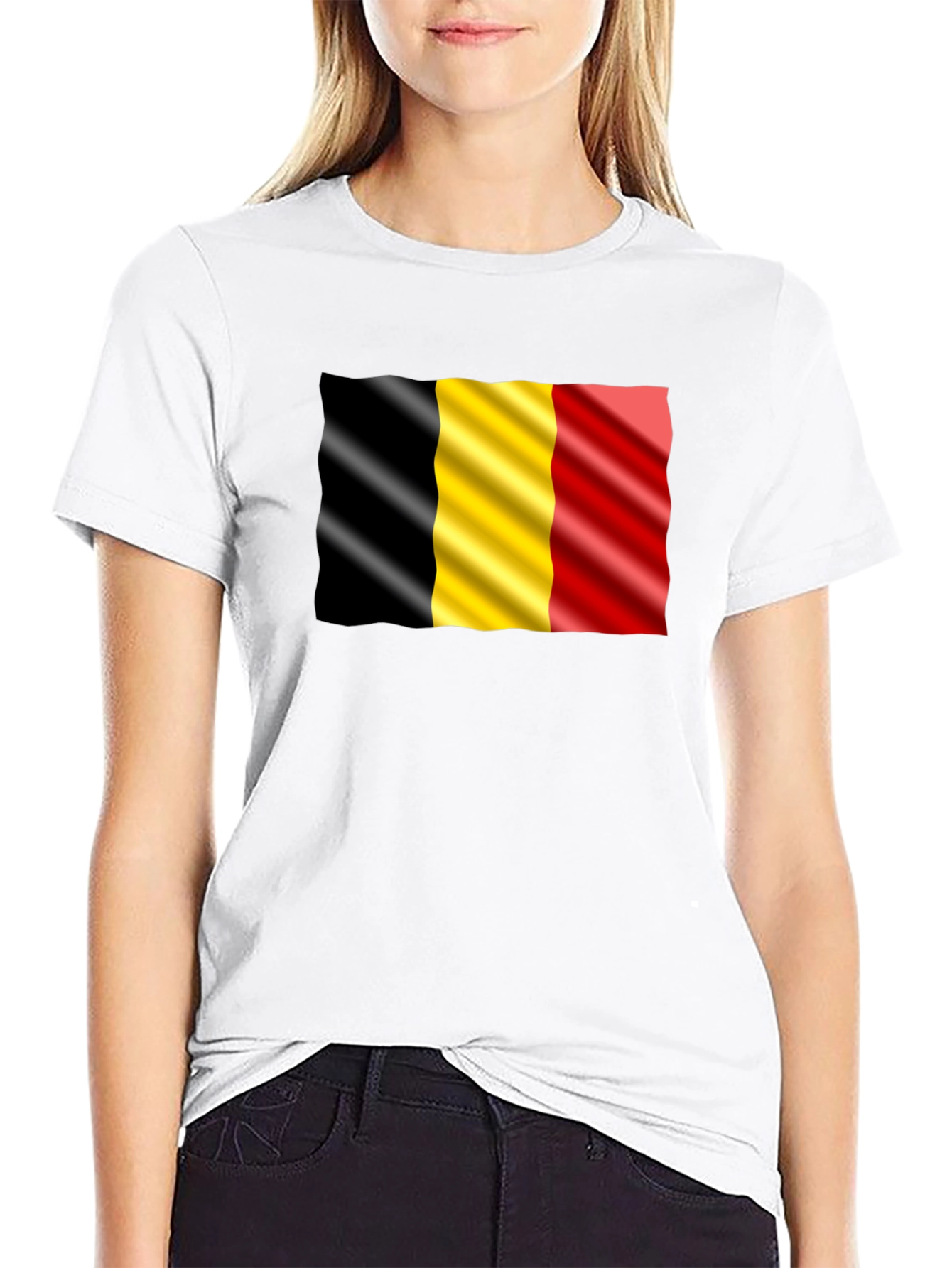 Belgium Flag Graphic Black T-Shirt