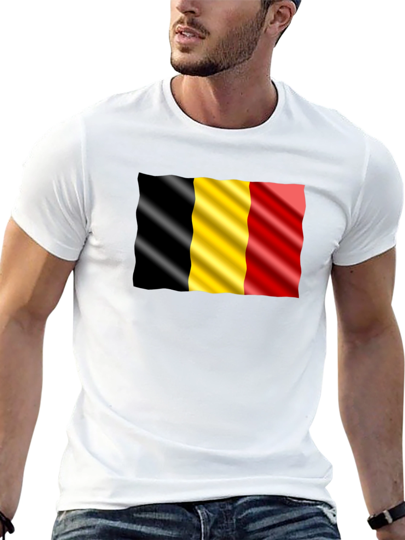 Belgium Flag Graphic Black T-Shirt