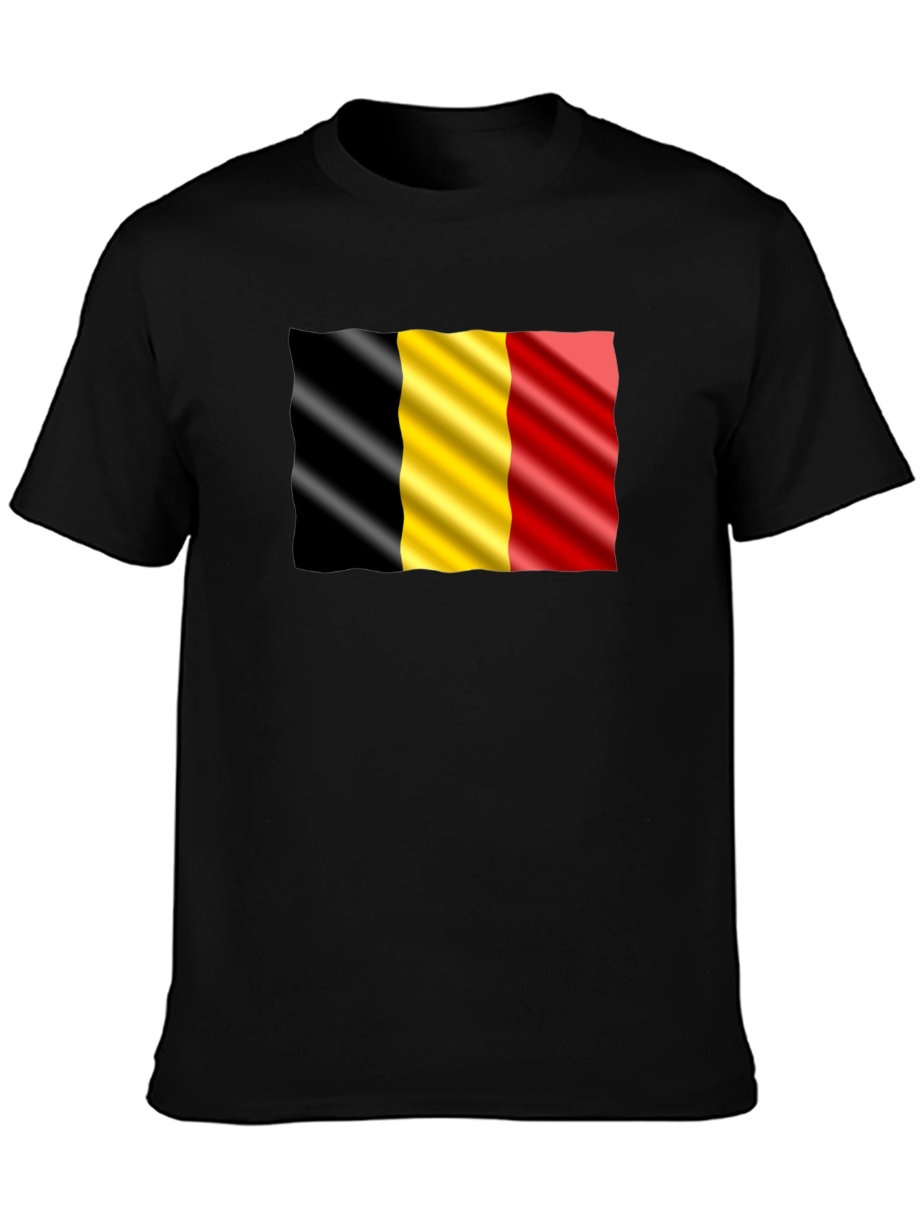Belgium Flag Graphic Black T-Shirt