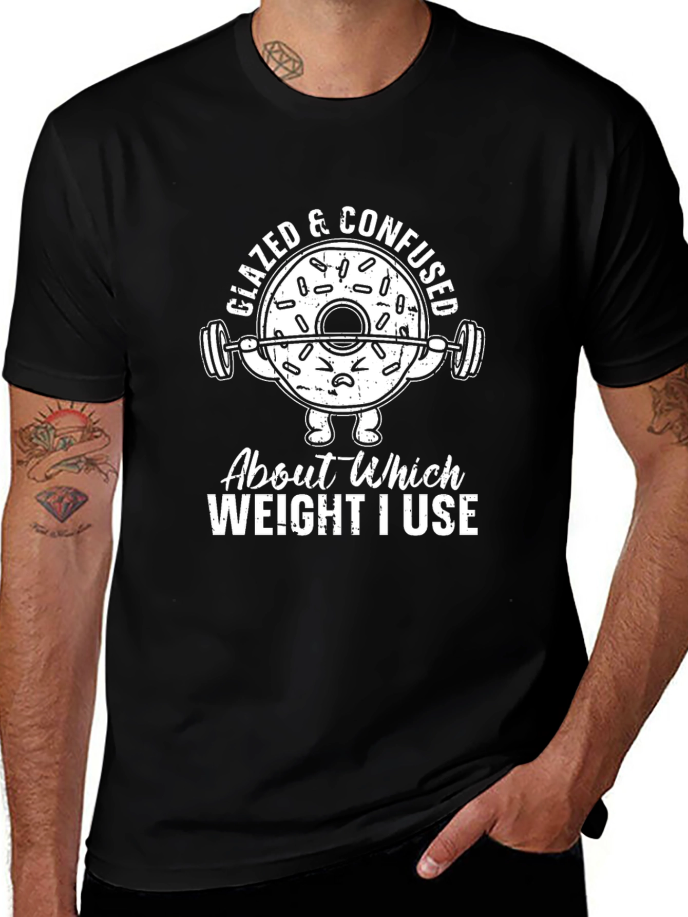 Glazed & Confused Donut Gym Workout T-Shirt