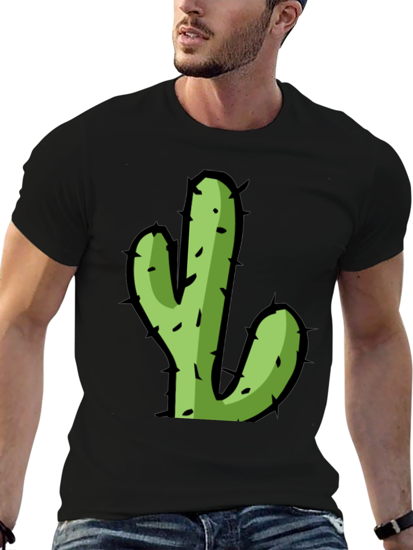 Cactus Graphic Black T-Shirt - Trendy Desert Style