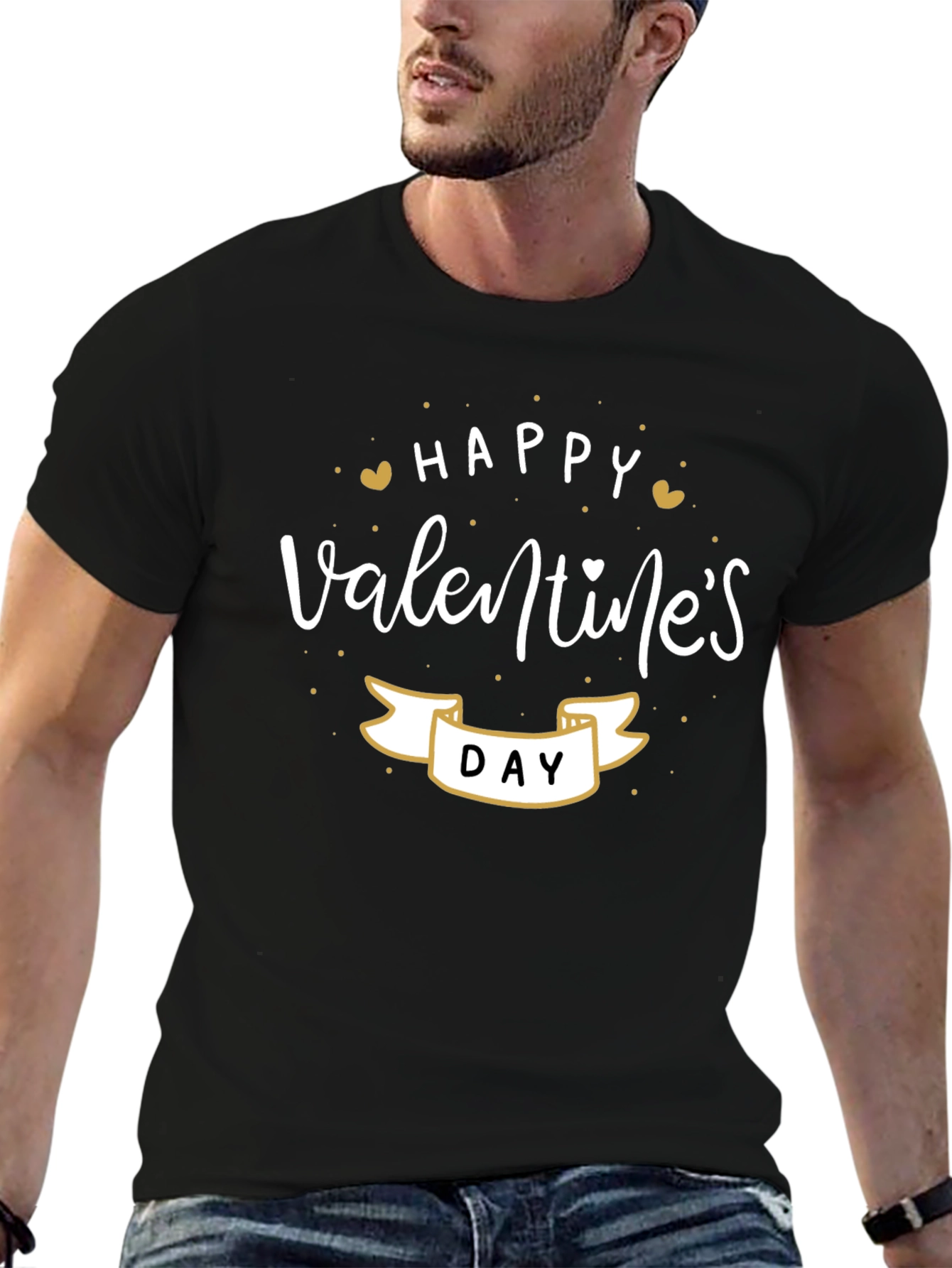 Happy Valentines Day Black T-Shirt